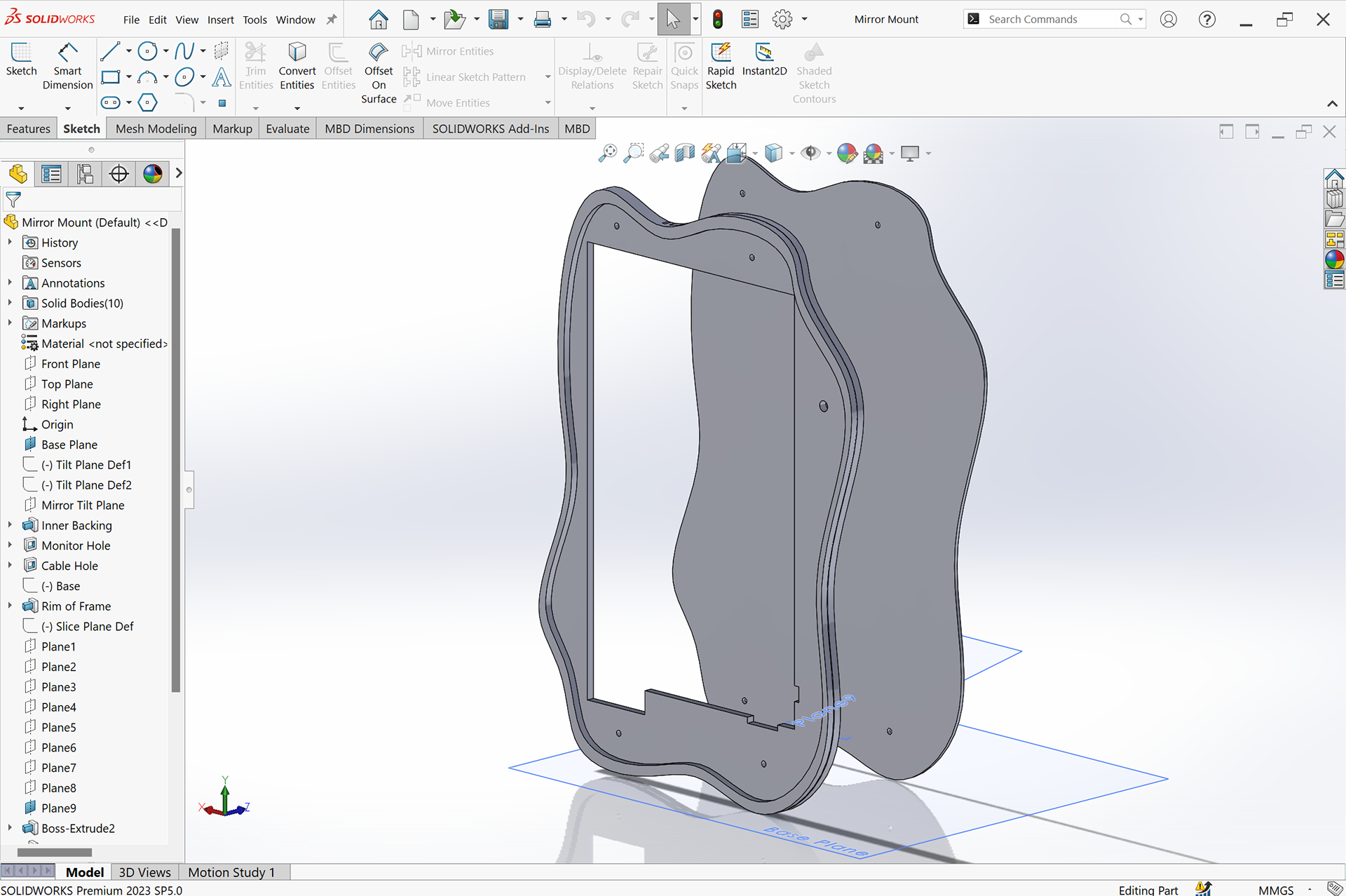 My original design in SolidWorks.