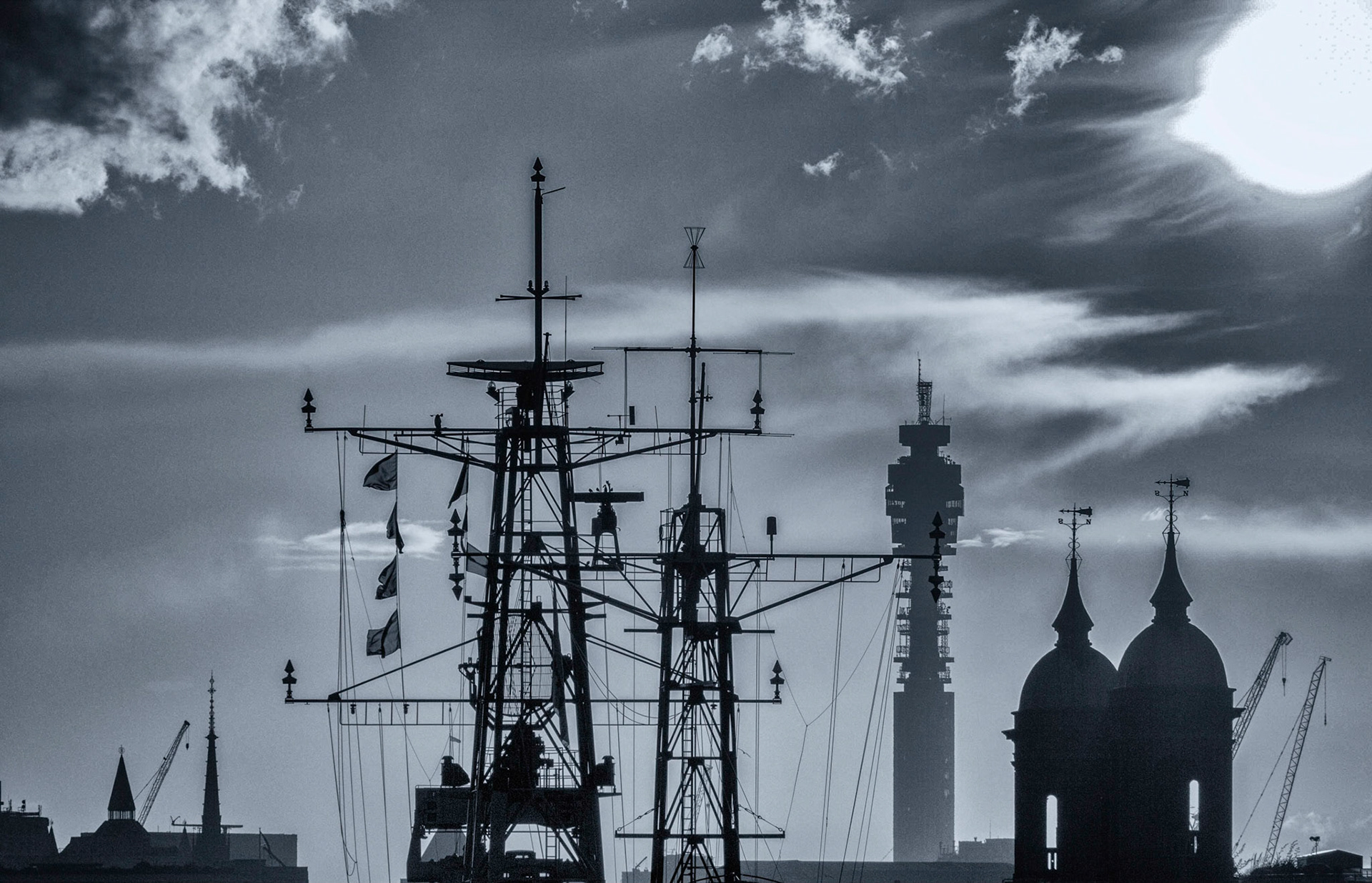HMS Belfast, Post Office Tower from Tower Bridge