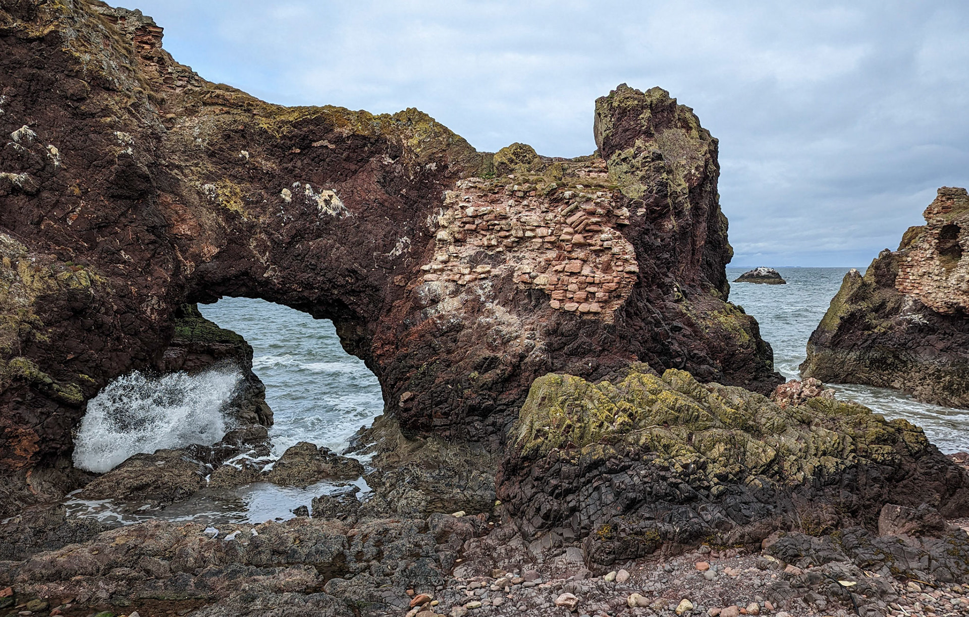 Ruins of Dunbar Castle where John Muir climbed as a boy.