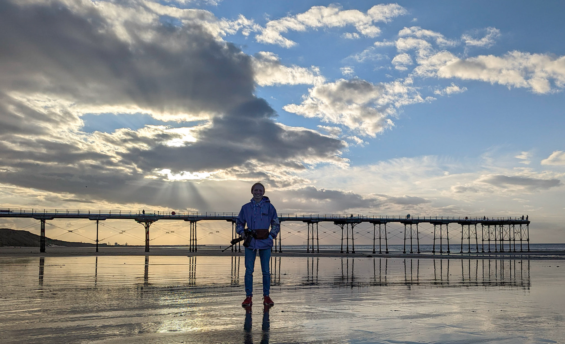 Saltburn Pier at low tide