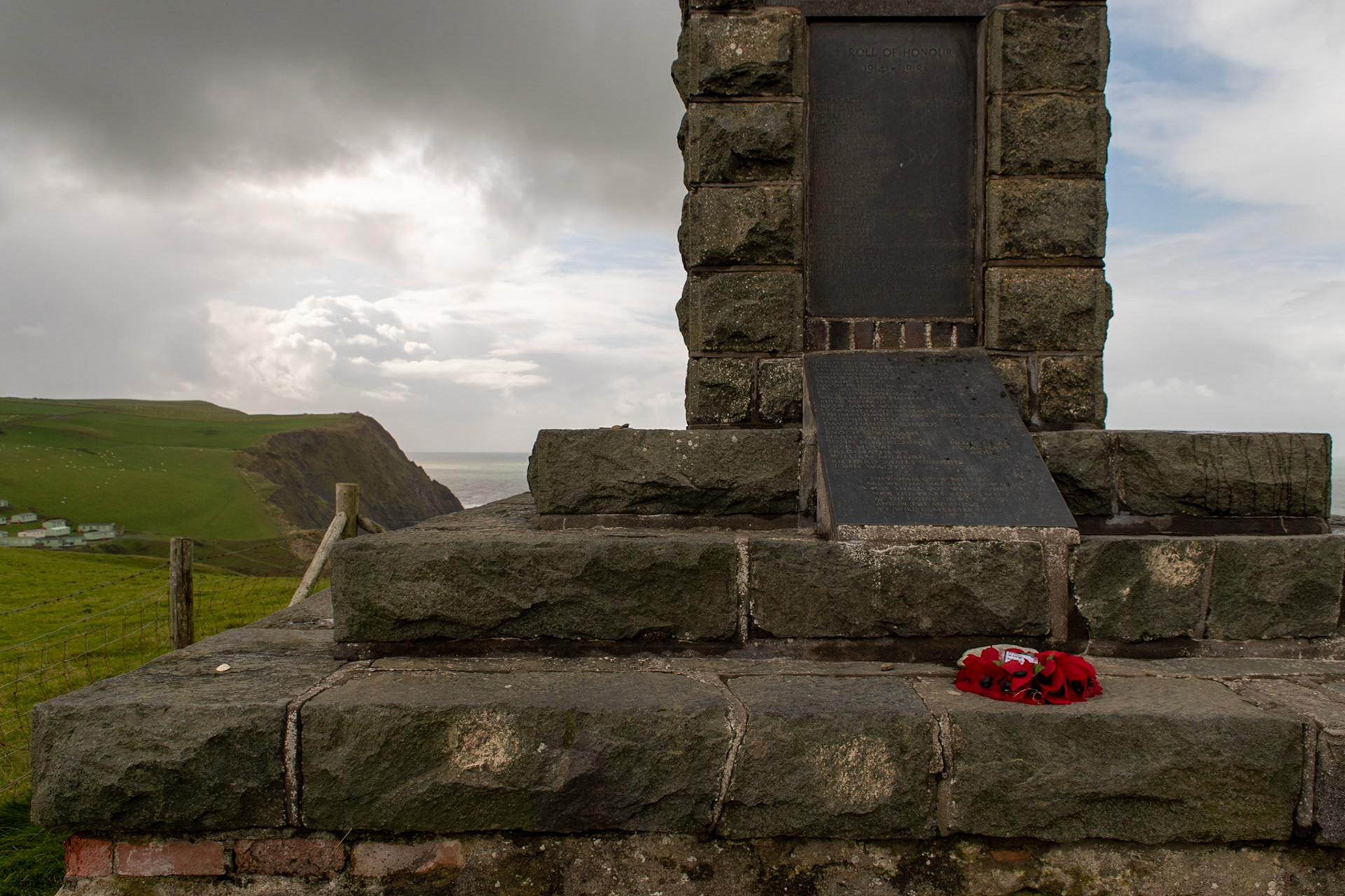 War memorial near Borth, north Wales.