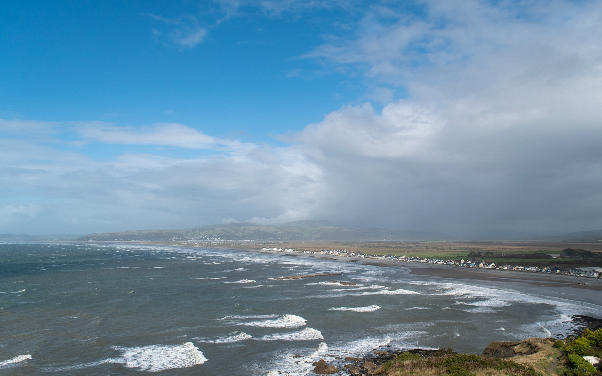 Clifftop walk near Borth, north Wales.