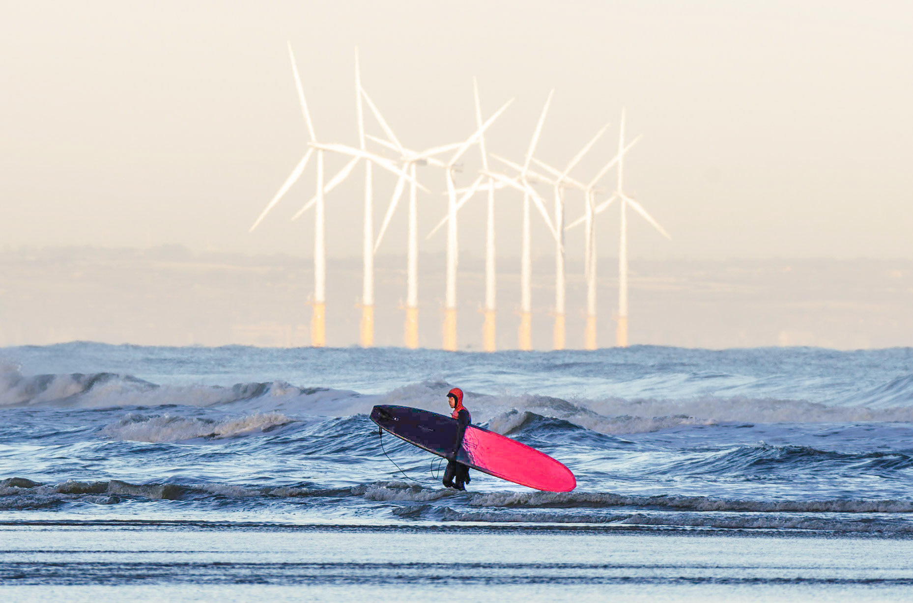 Winter surfing at Saltburn.