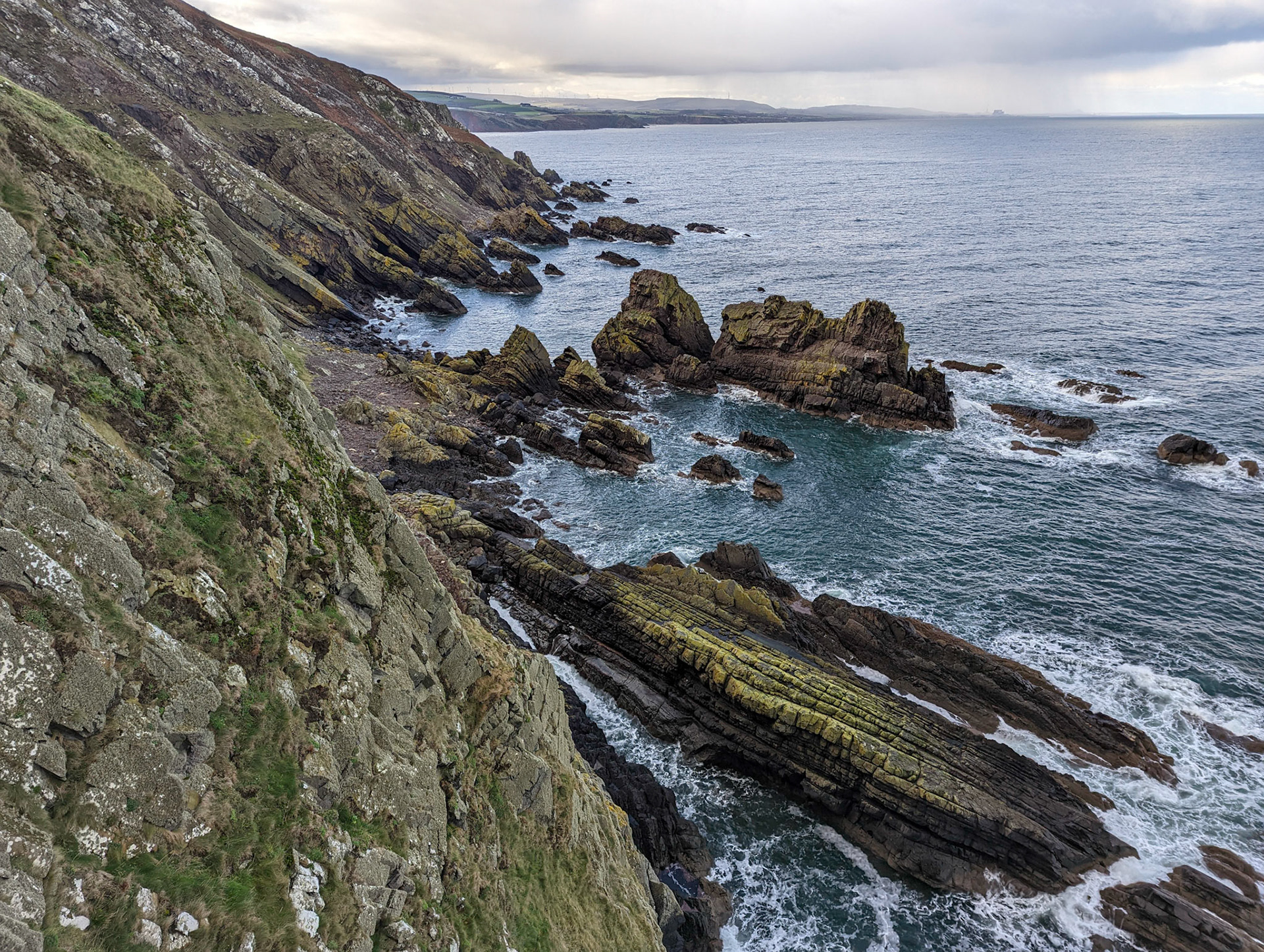 Walk to Fast Castle, Berwickshire,, Scotland.