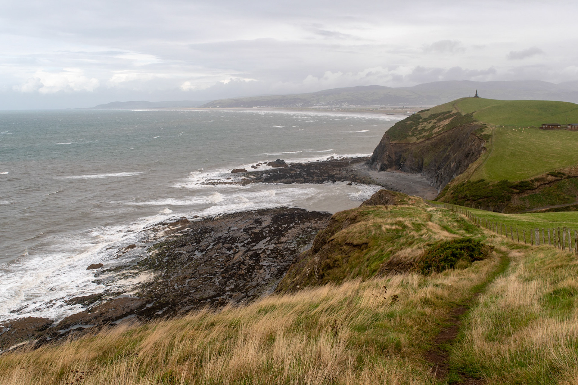 Clifftop walk near Borth, north Wales.