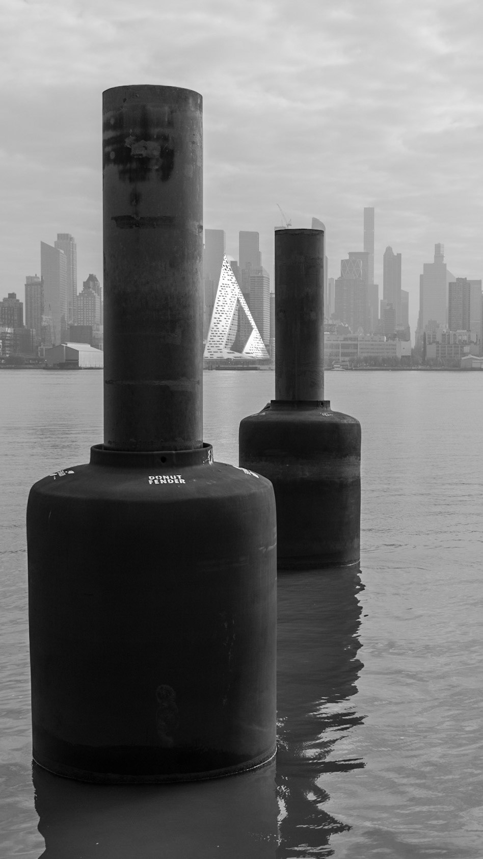 Across the Hudson to Manhattan from the Weehawken ferry terminal.