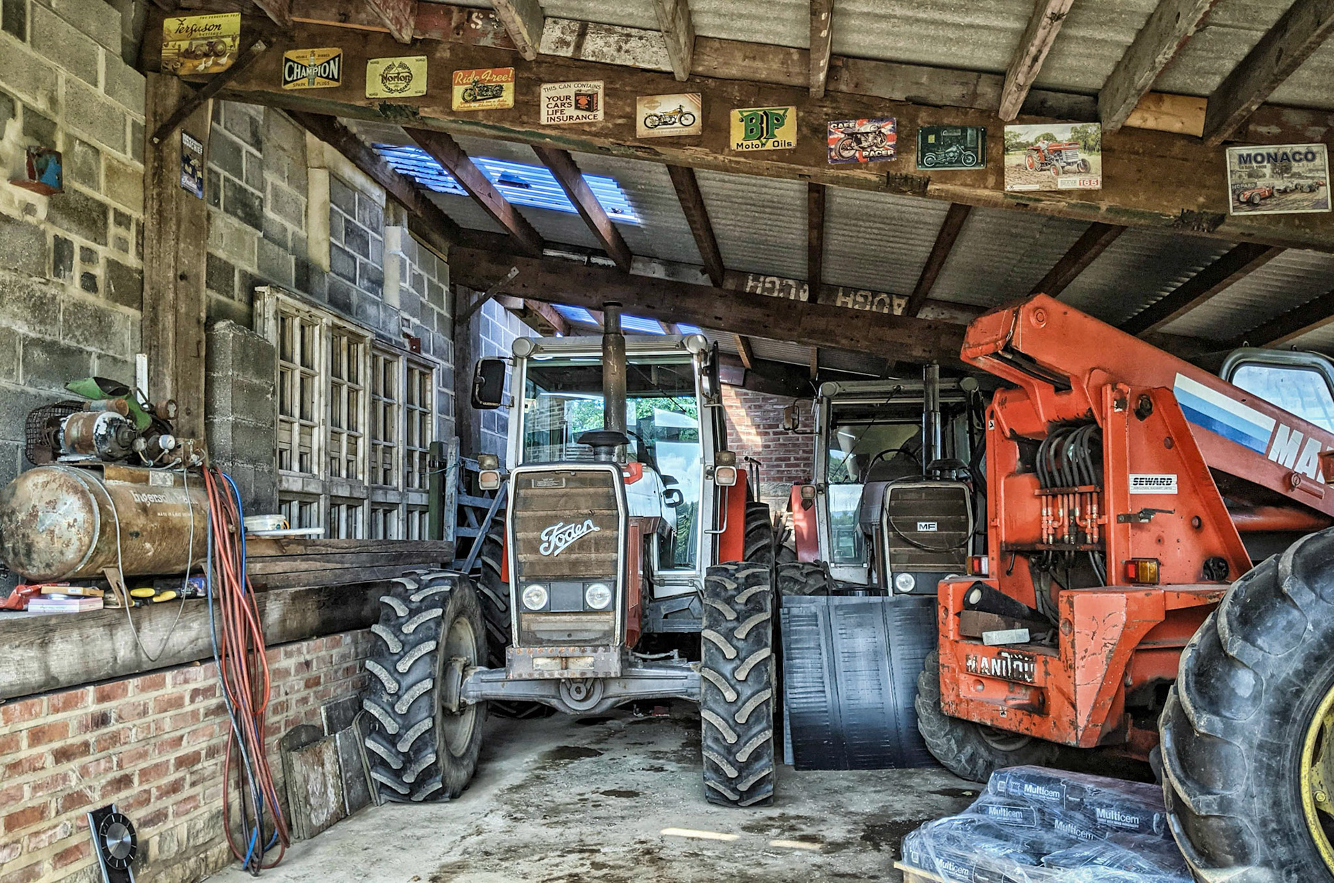 On the farm.