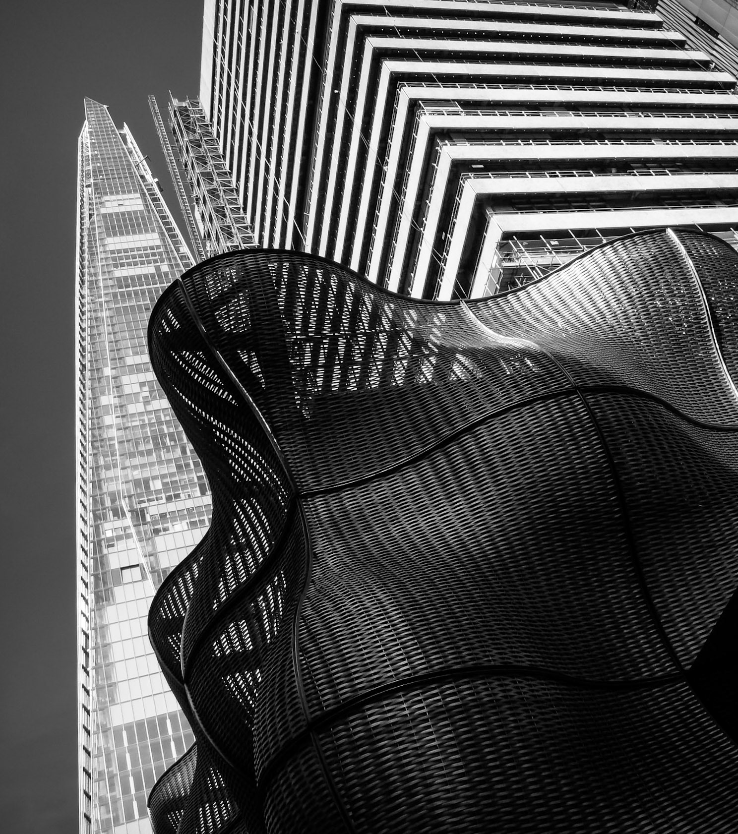 The Shard in London and Heatherwick's Boiler Suit at Guy's Hospital.