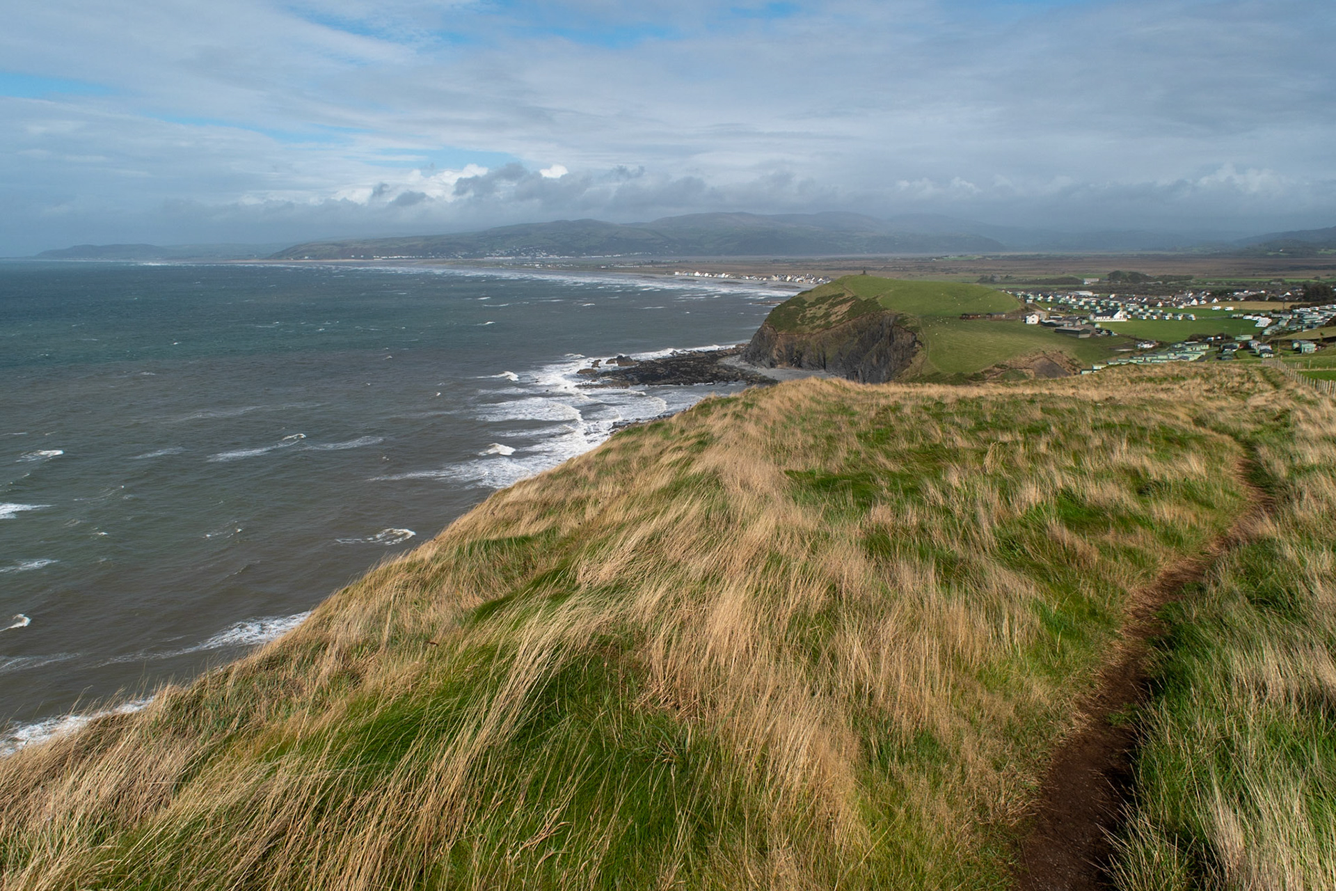 Clifftop walk near Borth, north Wales.