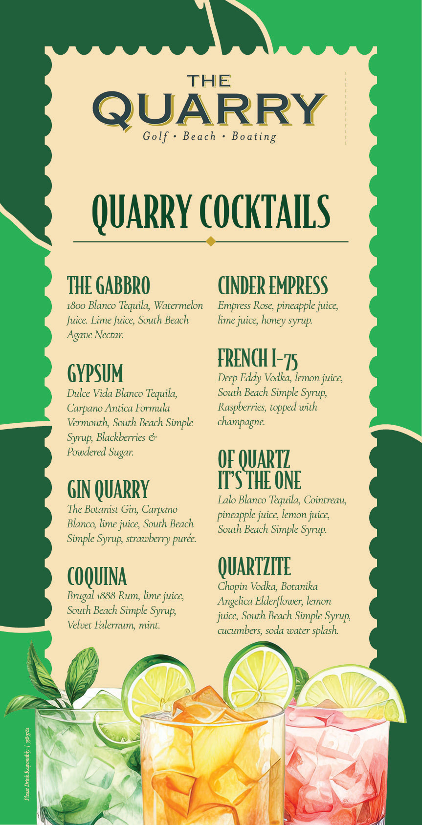 4x9 Custom Menu for The Quarry