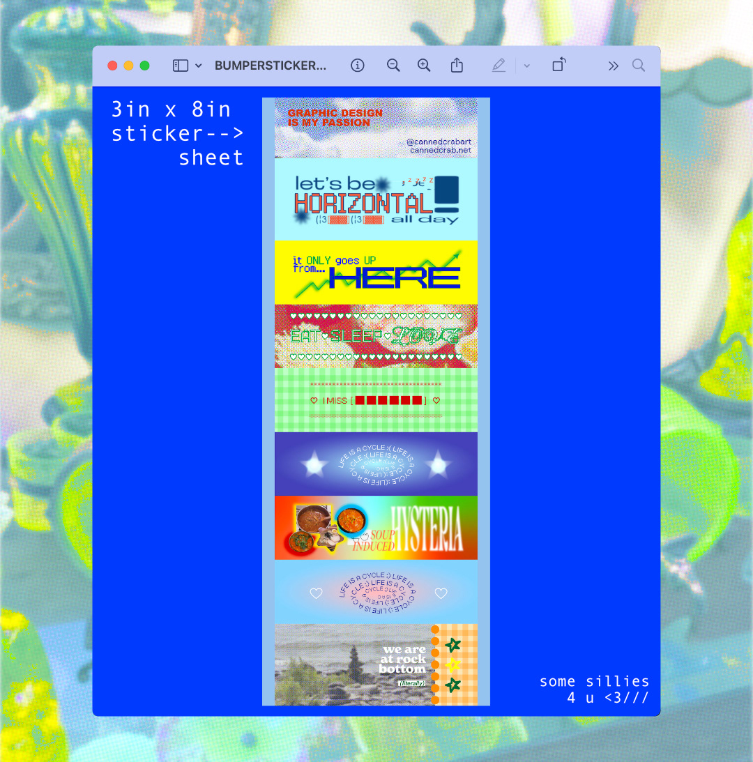 BUMPER STICKER SHEET