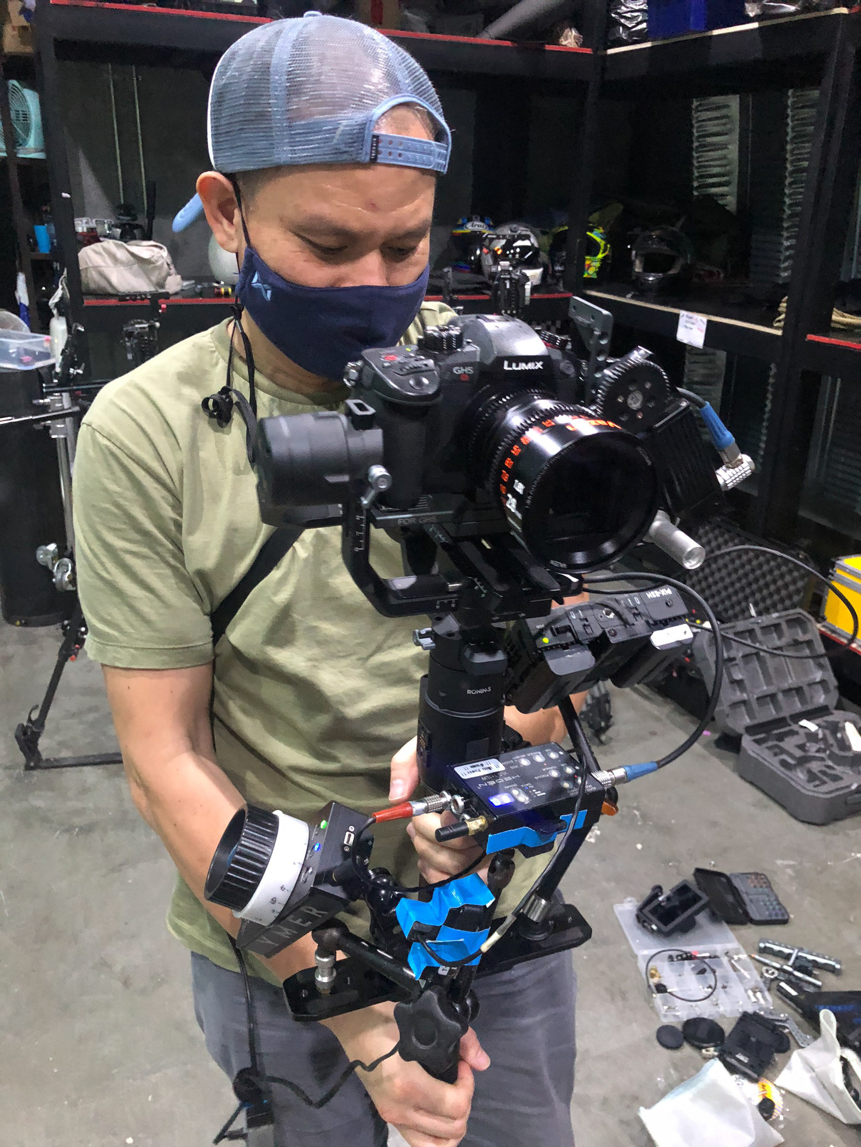 Gear prep at rental house