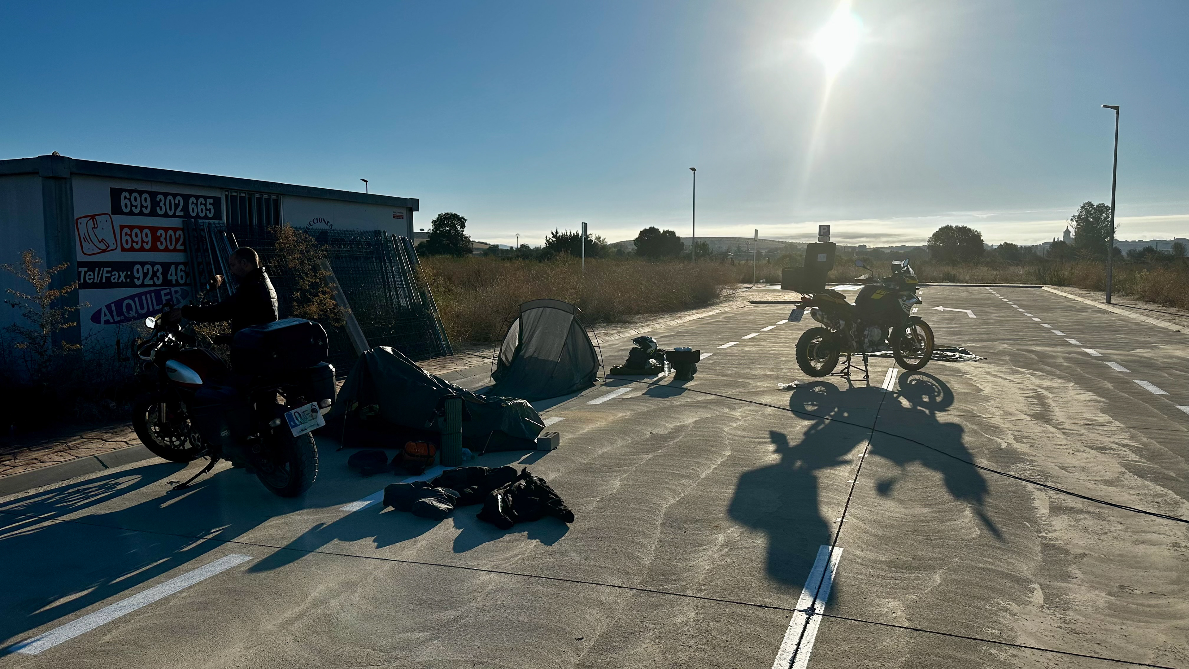 Ciudad Rodrigo, Salamanca. Difícil encontrar sitio para acampar.