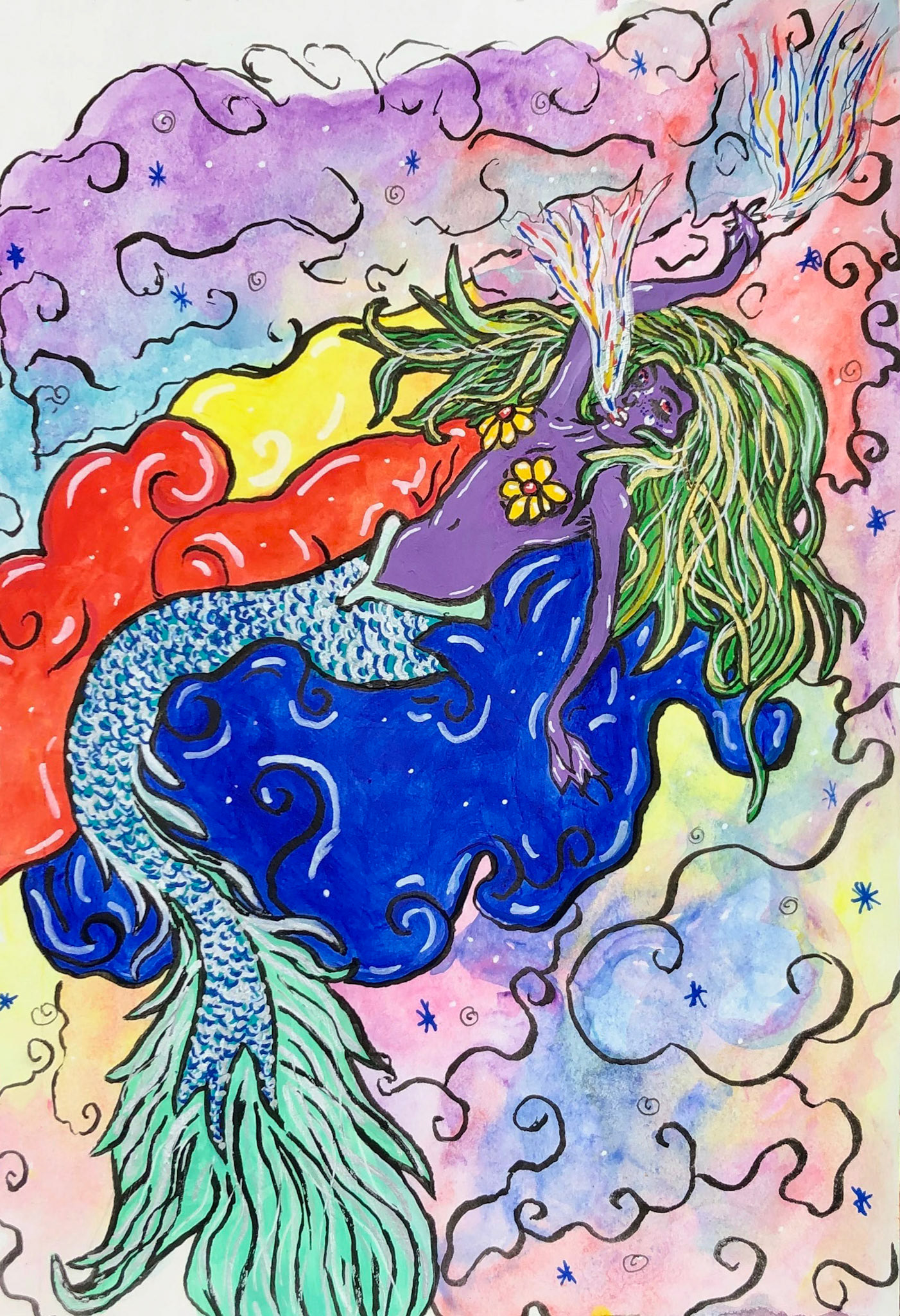 "High in the Clouds" Acrylic Painting
