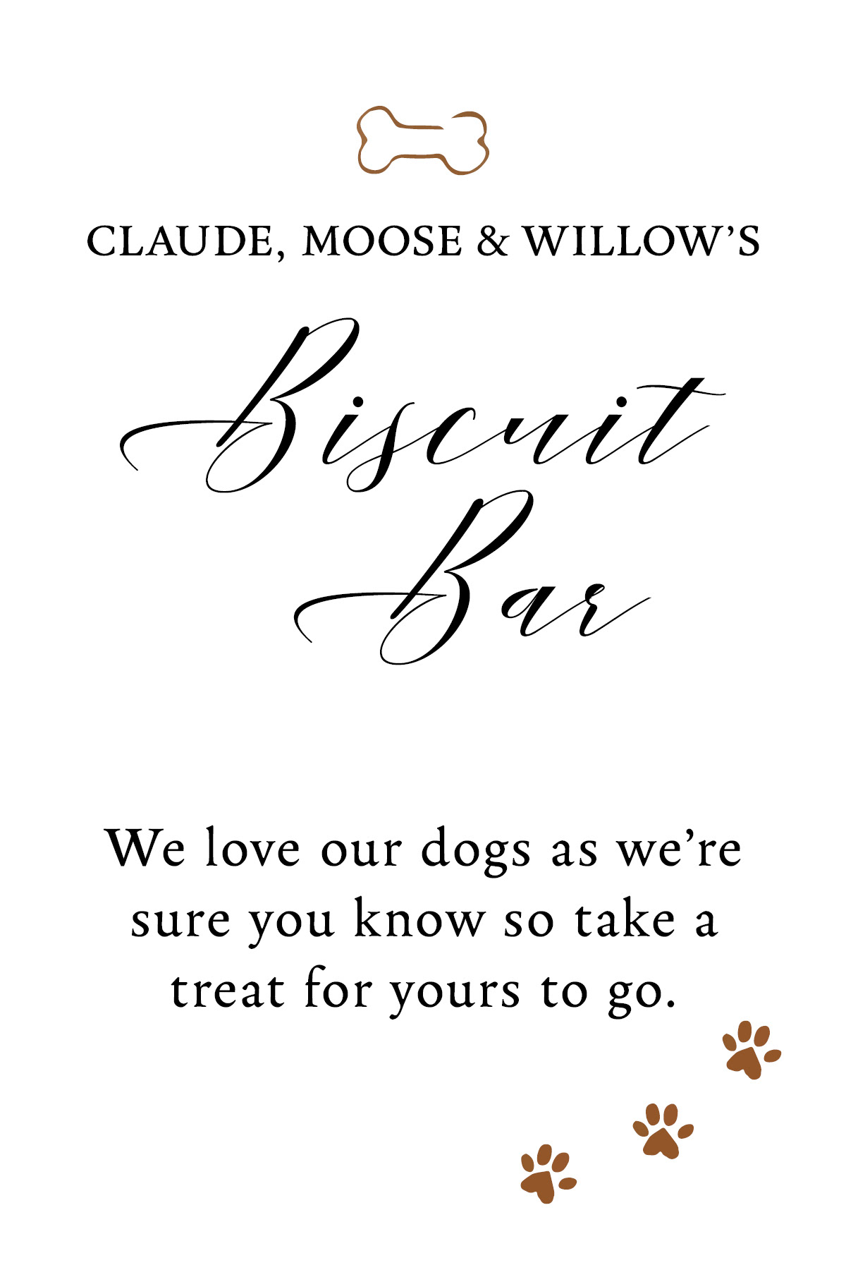 Sign for biscuit bar favors. Programs Used: Adobe InDesign and Illustrator. 2024