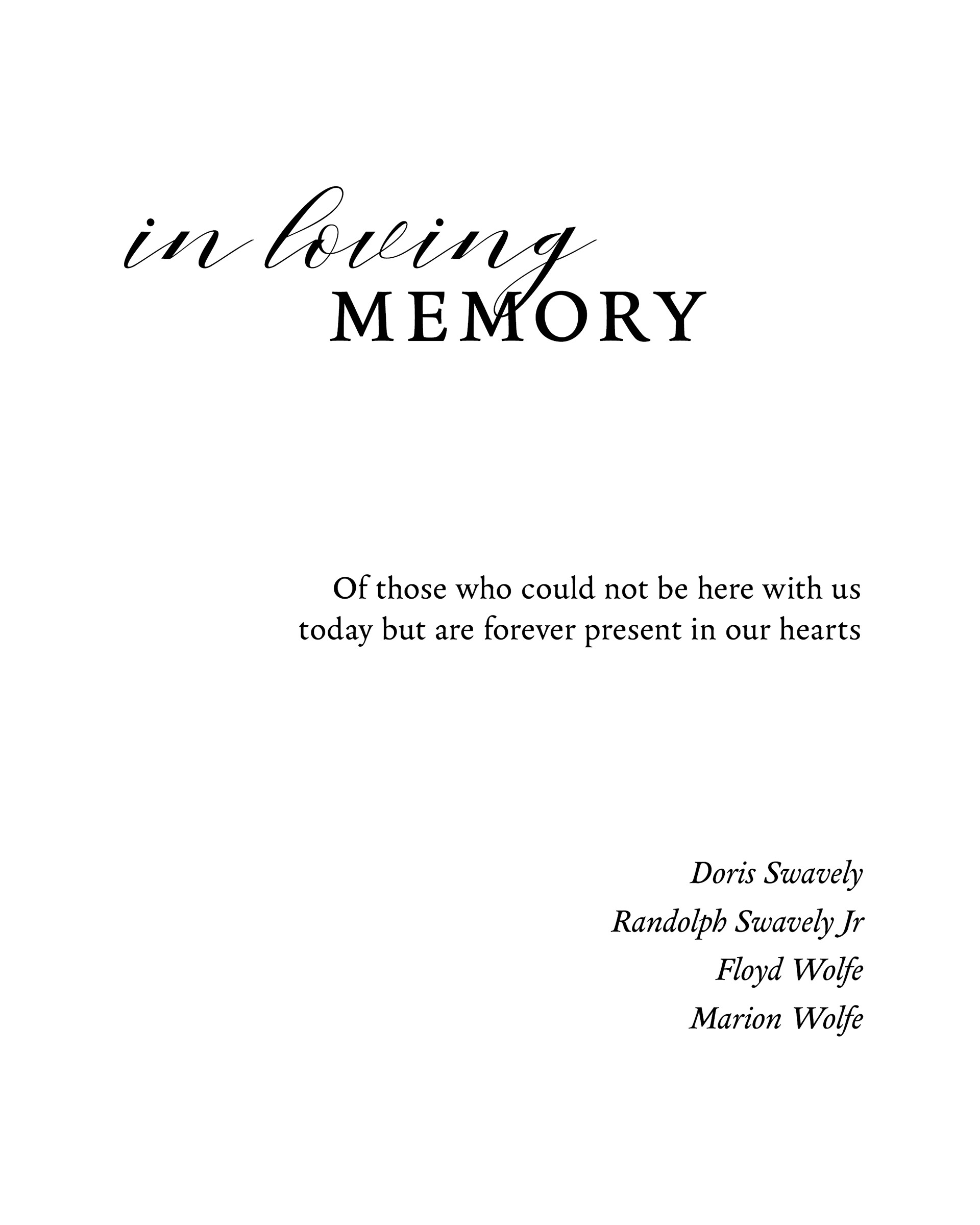 Memorial table sign. Programs used: Adobe InDesign. 2024
