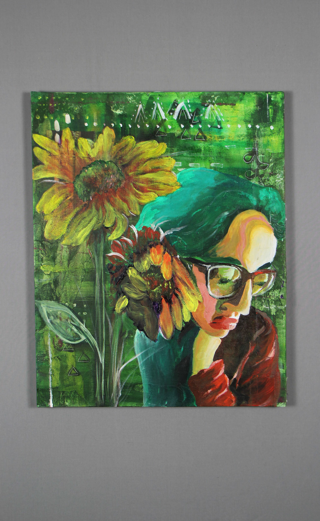 "Self Portrait 2" Mixed Material Acrylic Painting