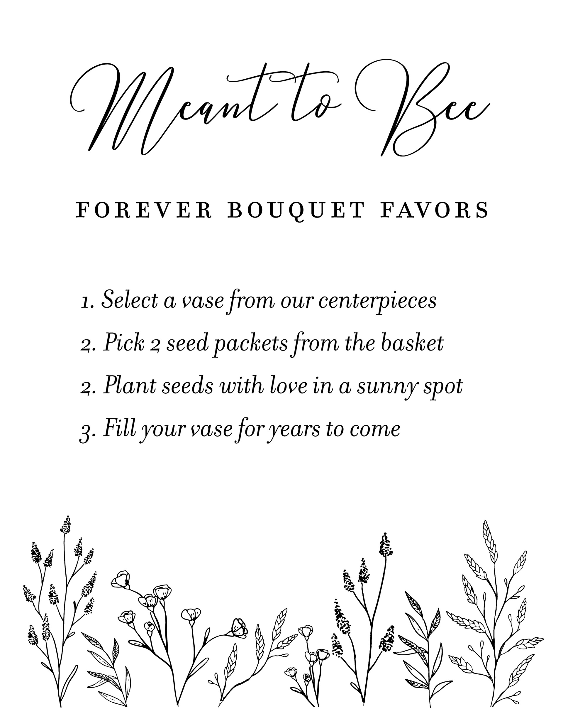 Favor sign for Cecelia and Wyatt's wedding. Programs used: Adobe InDesign and Illustrator. 2024