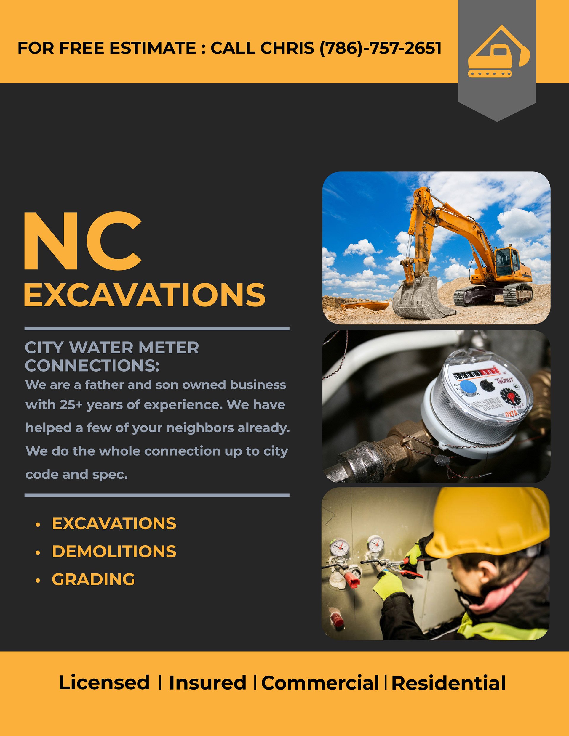 NC Excavations Flyer