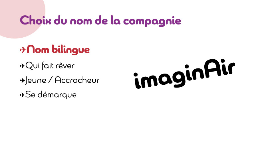 Choix du nom de la compagnie