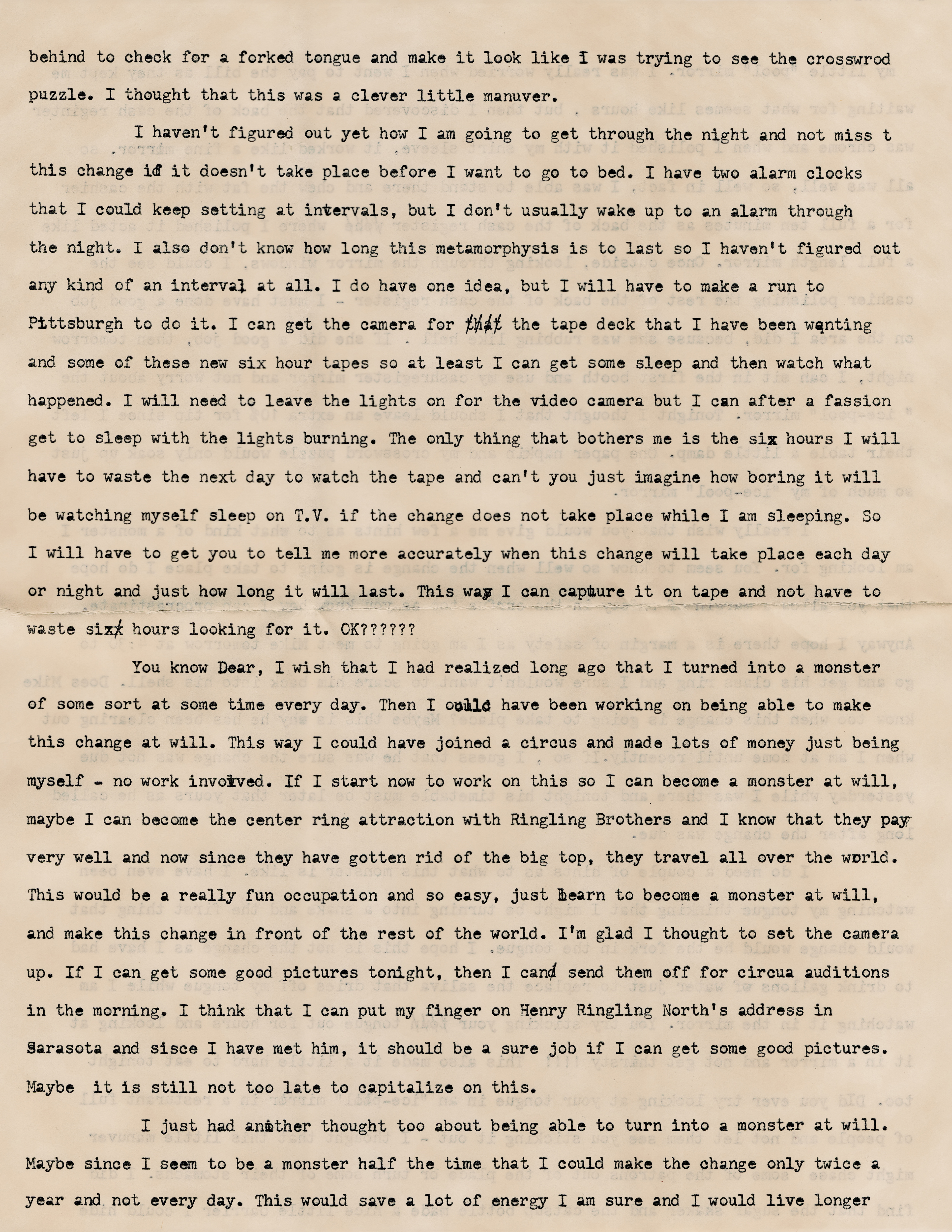 Letter (Page IV)