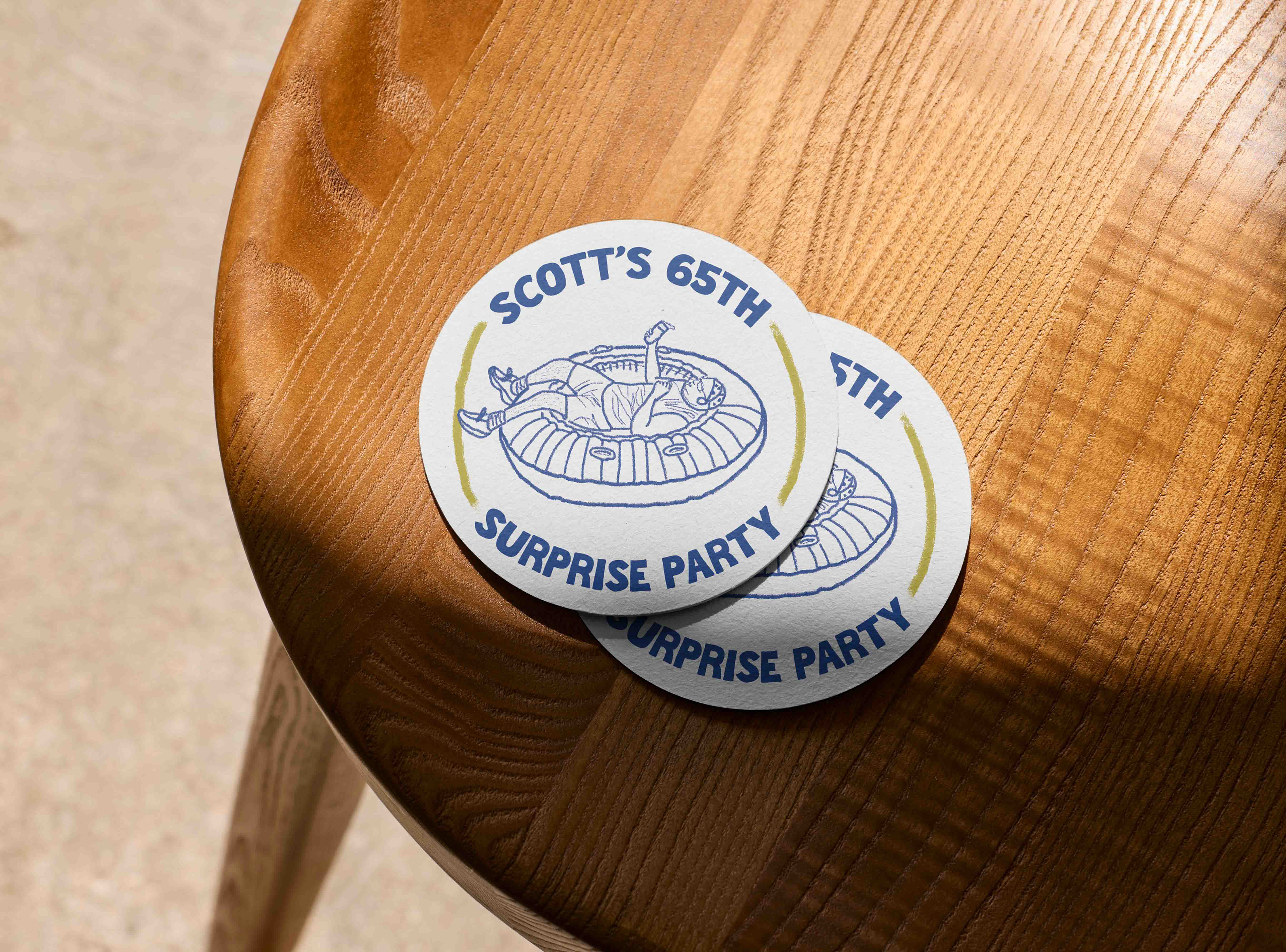 Dad's 65th Surprise Party Coaster