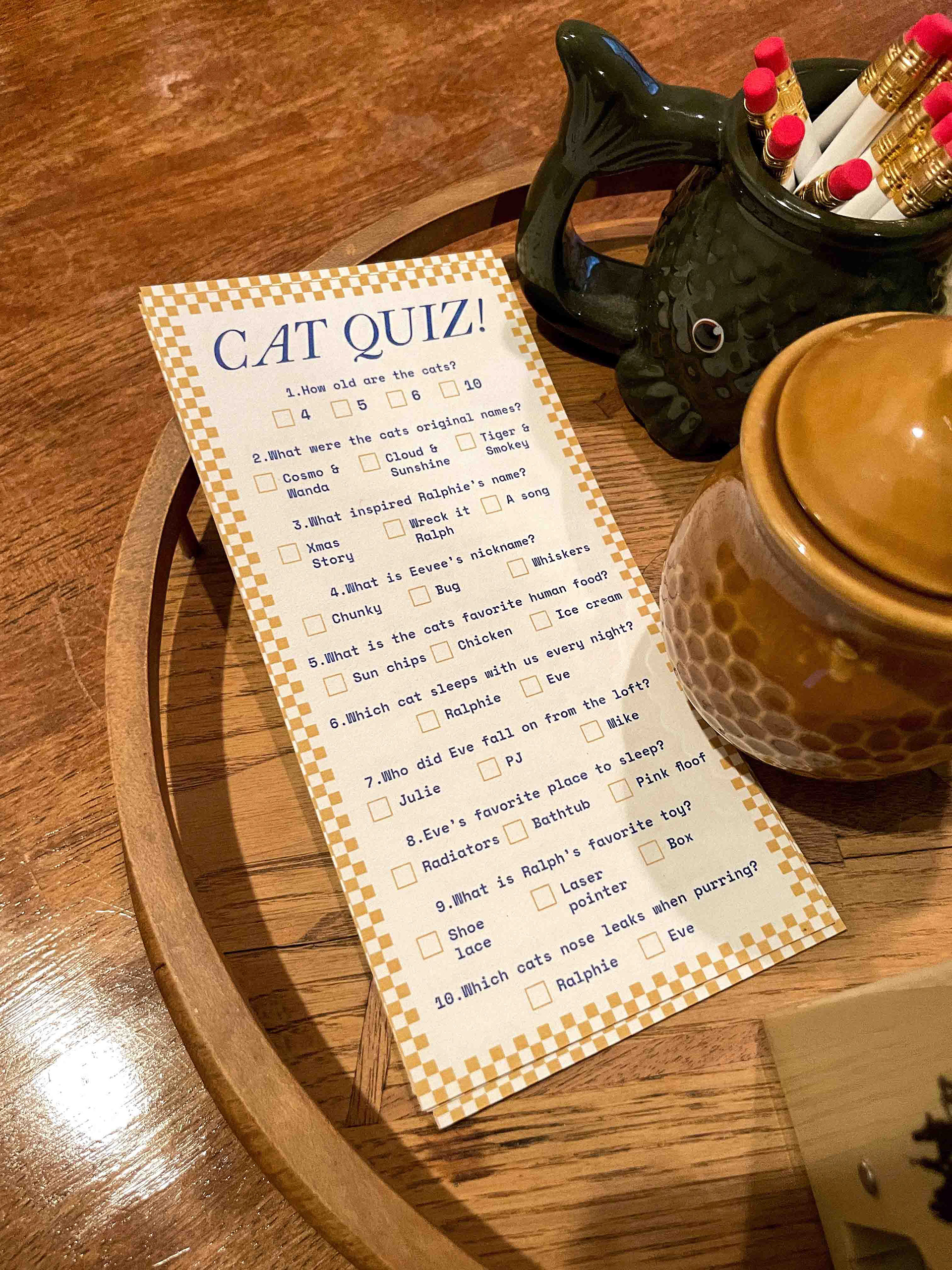 Cat's 5th Birthday Party Quiz