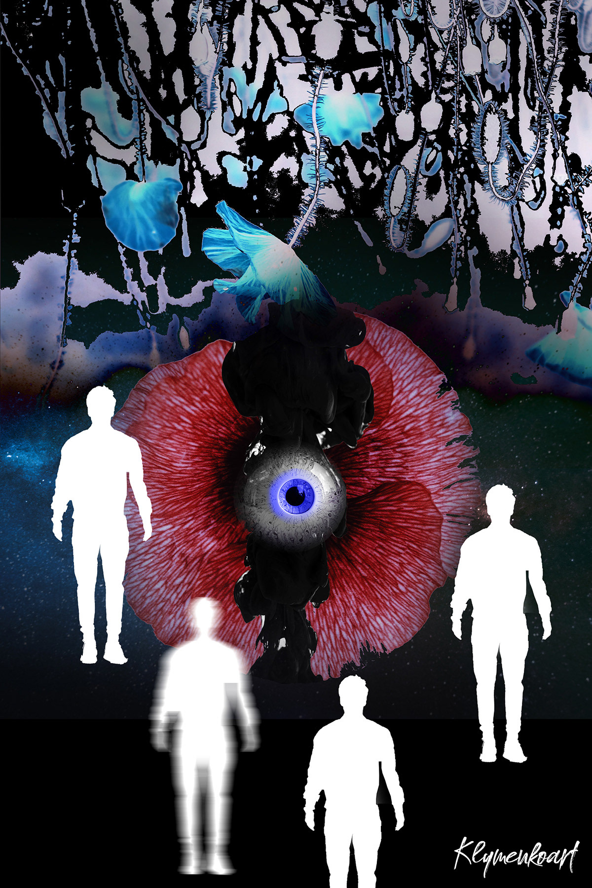 The Eyes Series by Anastasia Klymenko — Mixed media exploring Ukrainian archetypes, protective symbolism, war trauma, and collective resilience.