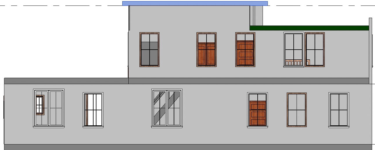 Revit- Final 3D Rear Exterior Plan 