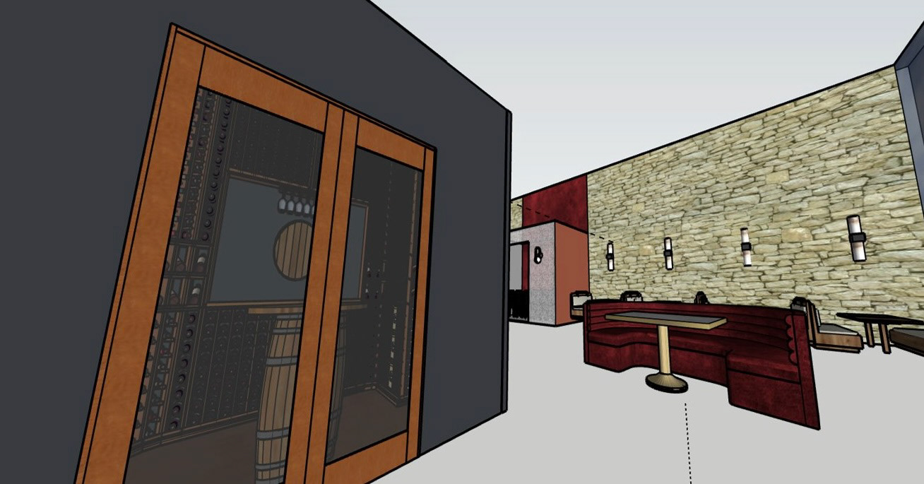 SketchUp- Wine Cellar and part of public dining