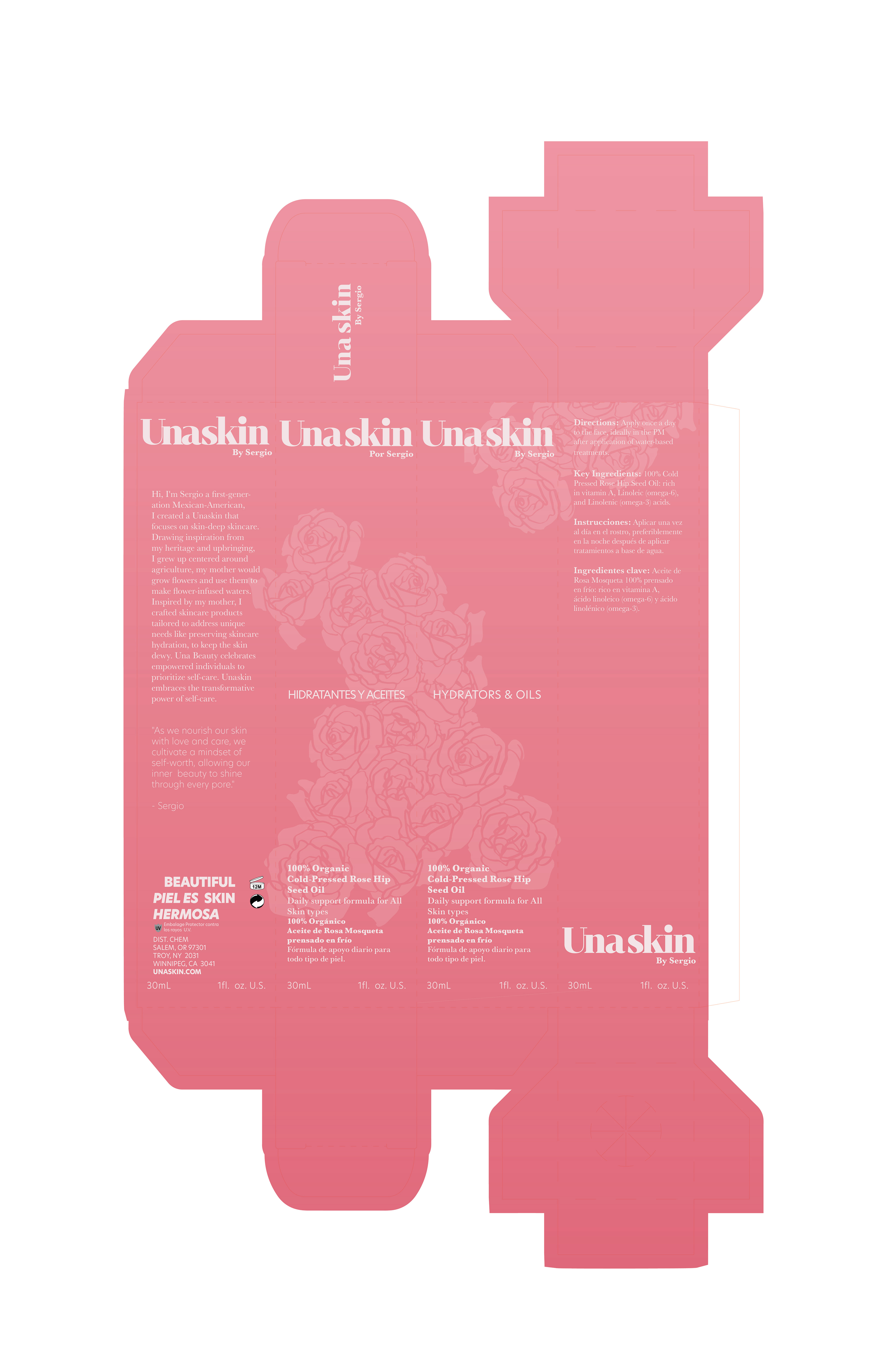 UnaSkin Serum Package Dieline