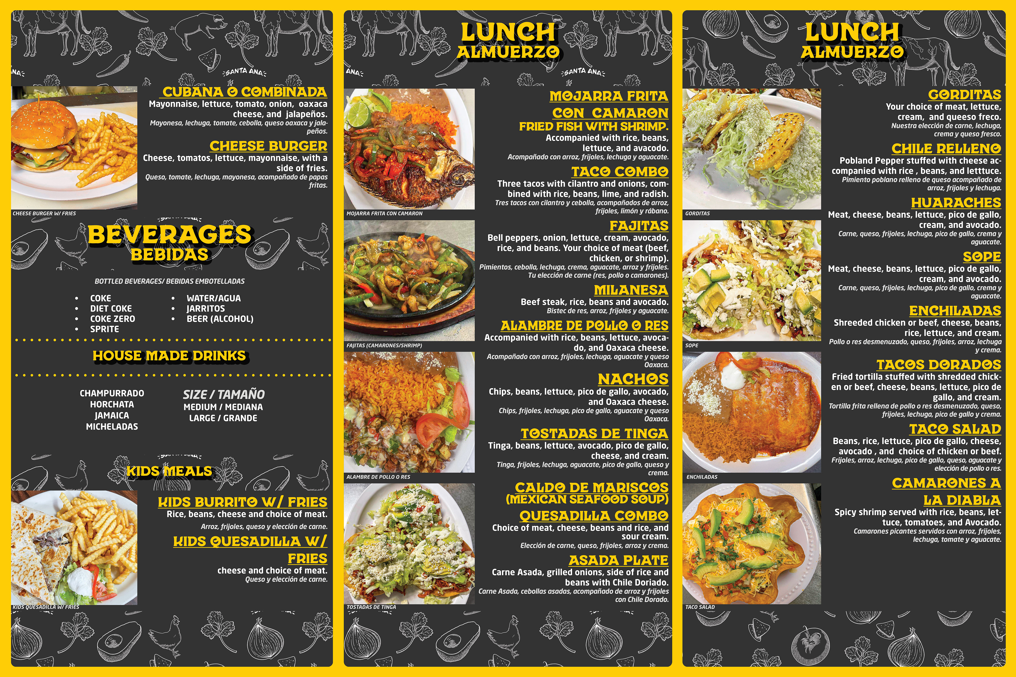Santa Ana Menu Redesign Page 2