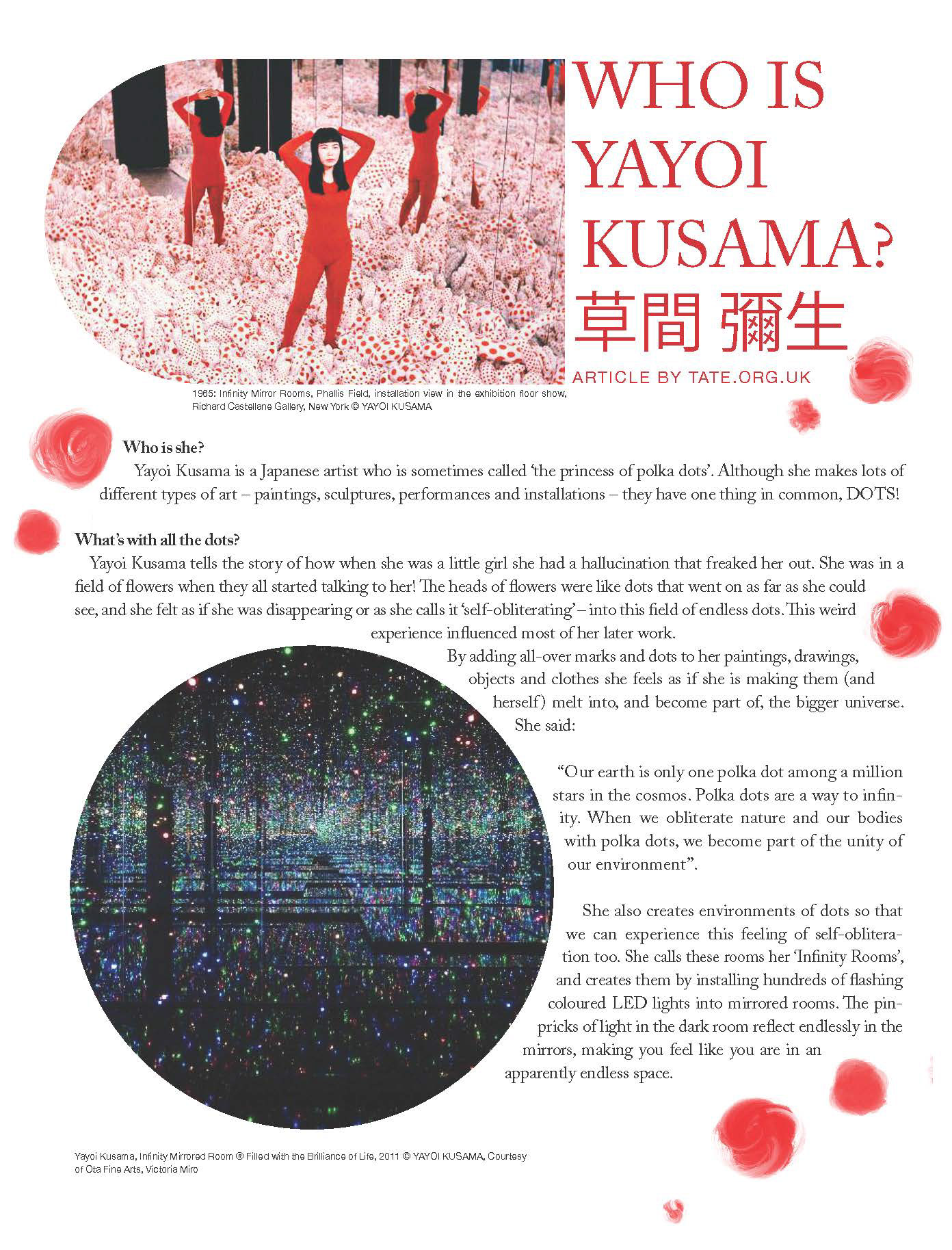 Yayoi Kusama Article Layout