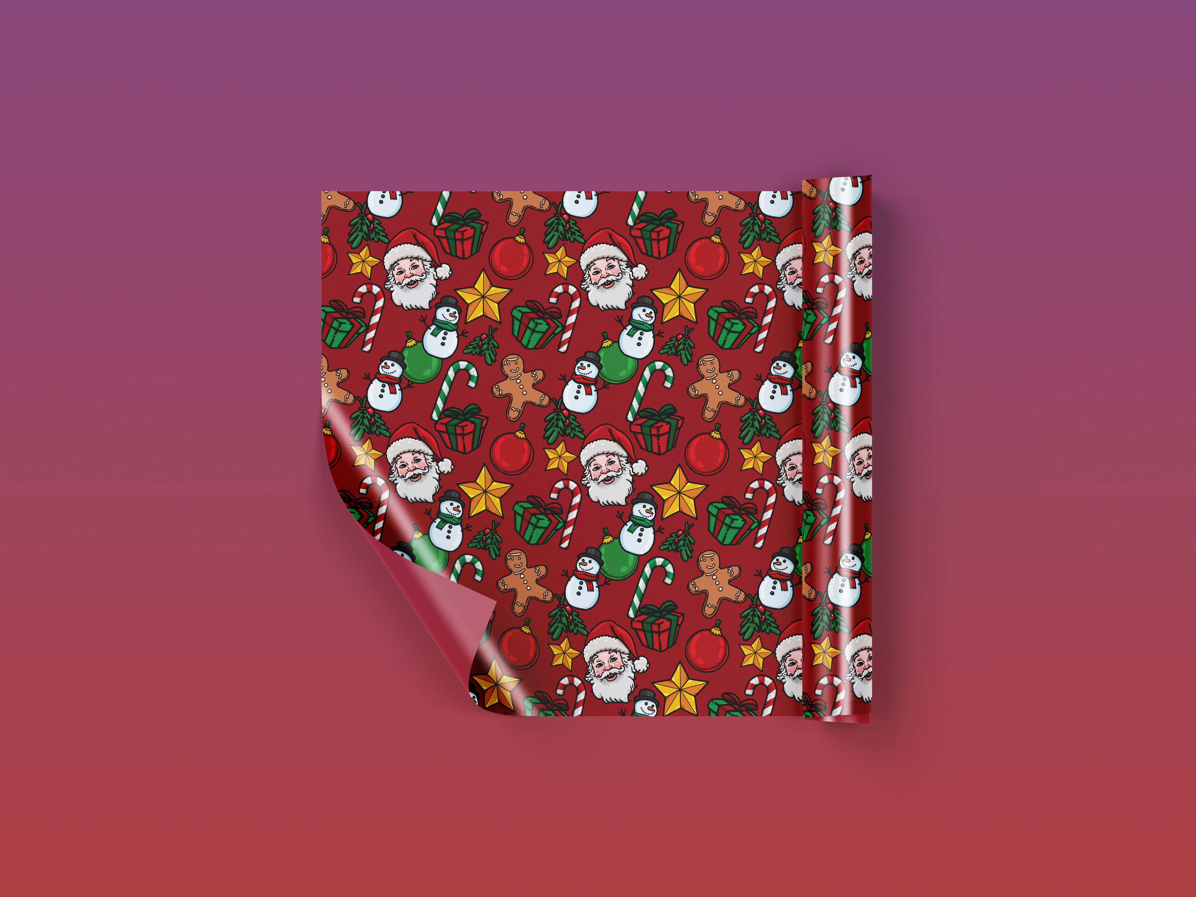 Red Santa Gift Wrap