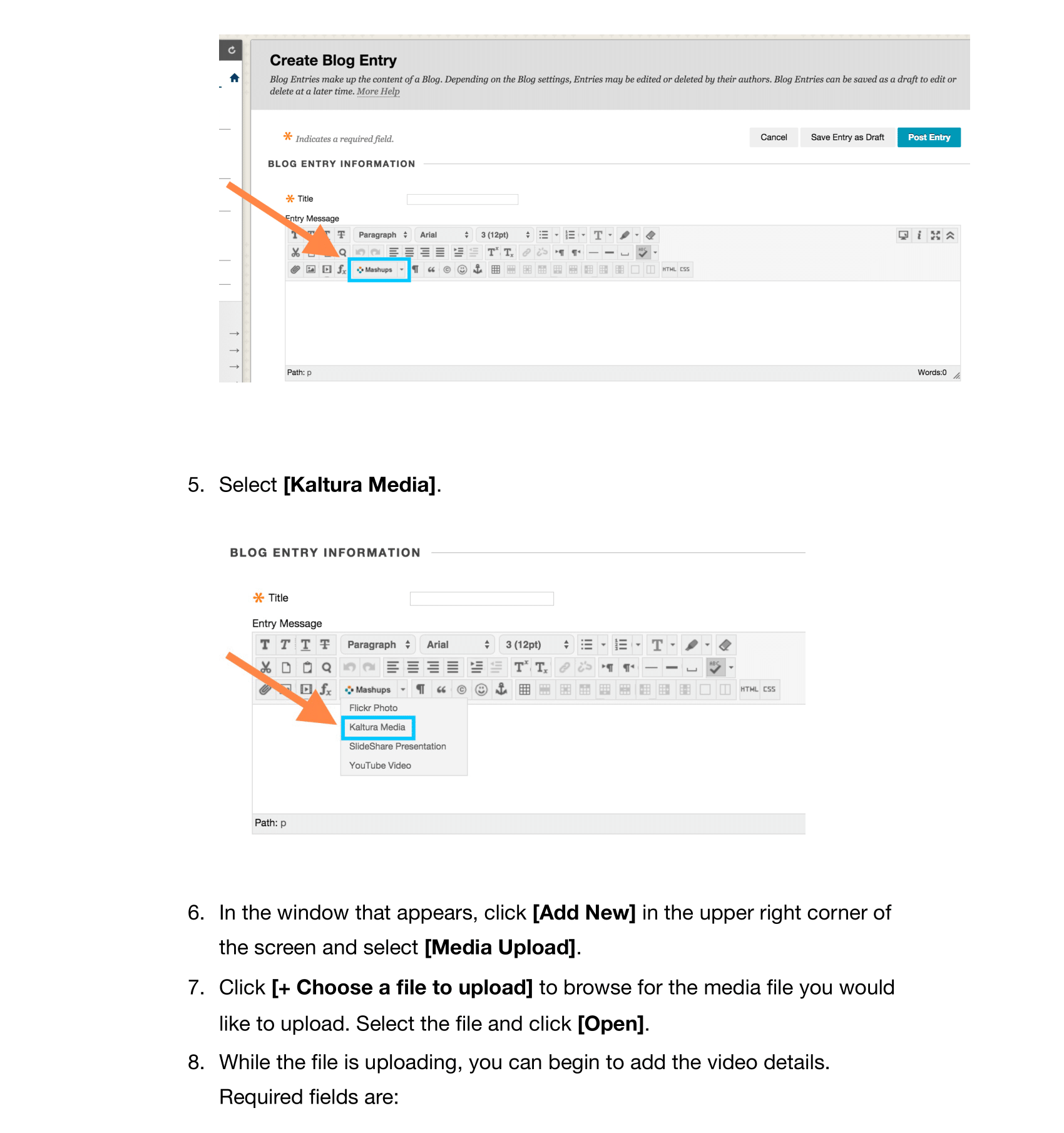 document on submitting audio and video files in Compass part 2