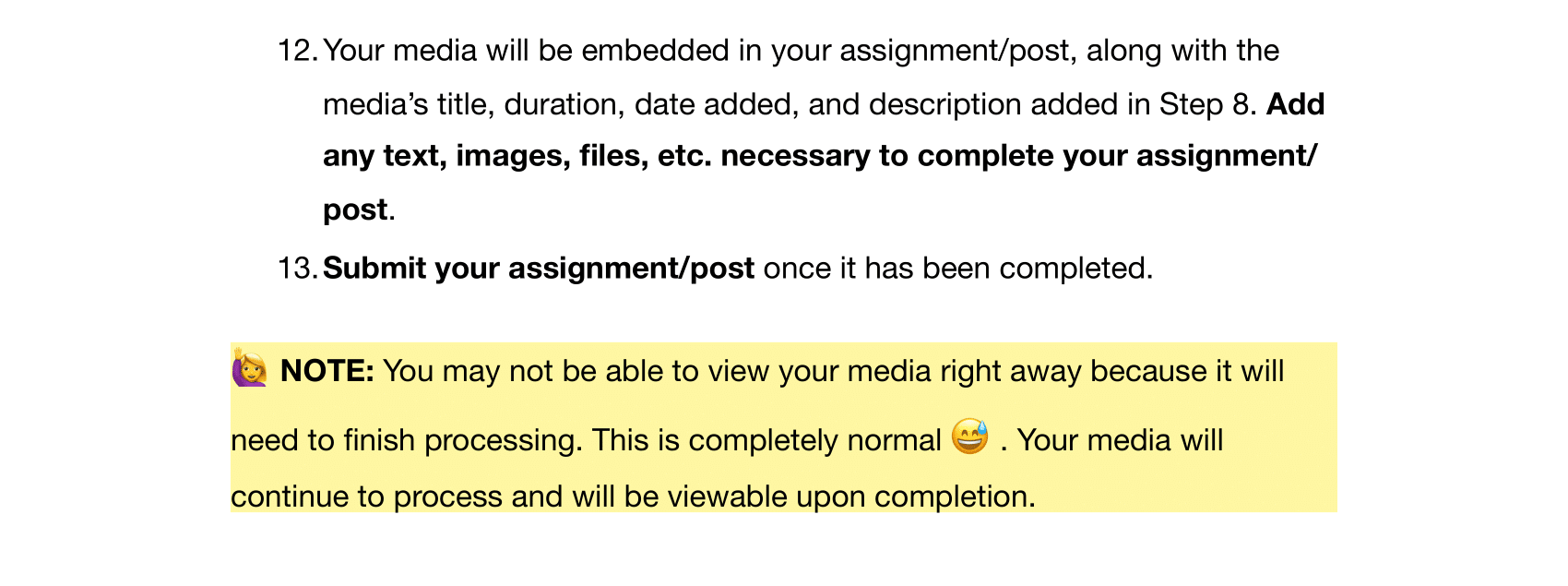 document on submitting audio and video files in Compass part 4