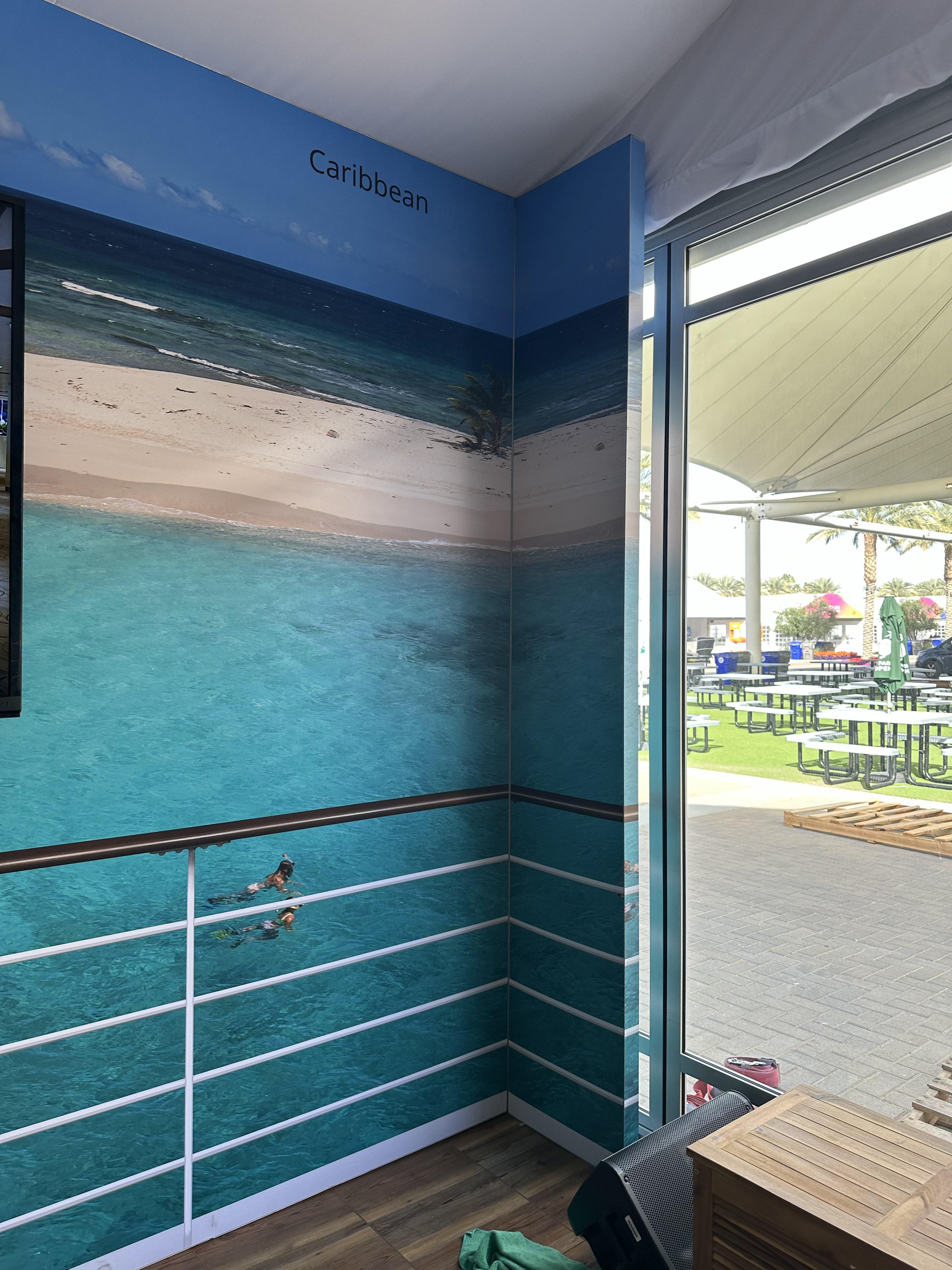 Indian Wells Tennis Tournament - corporate booth destination wall - wrapped tension fabric