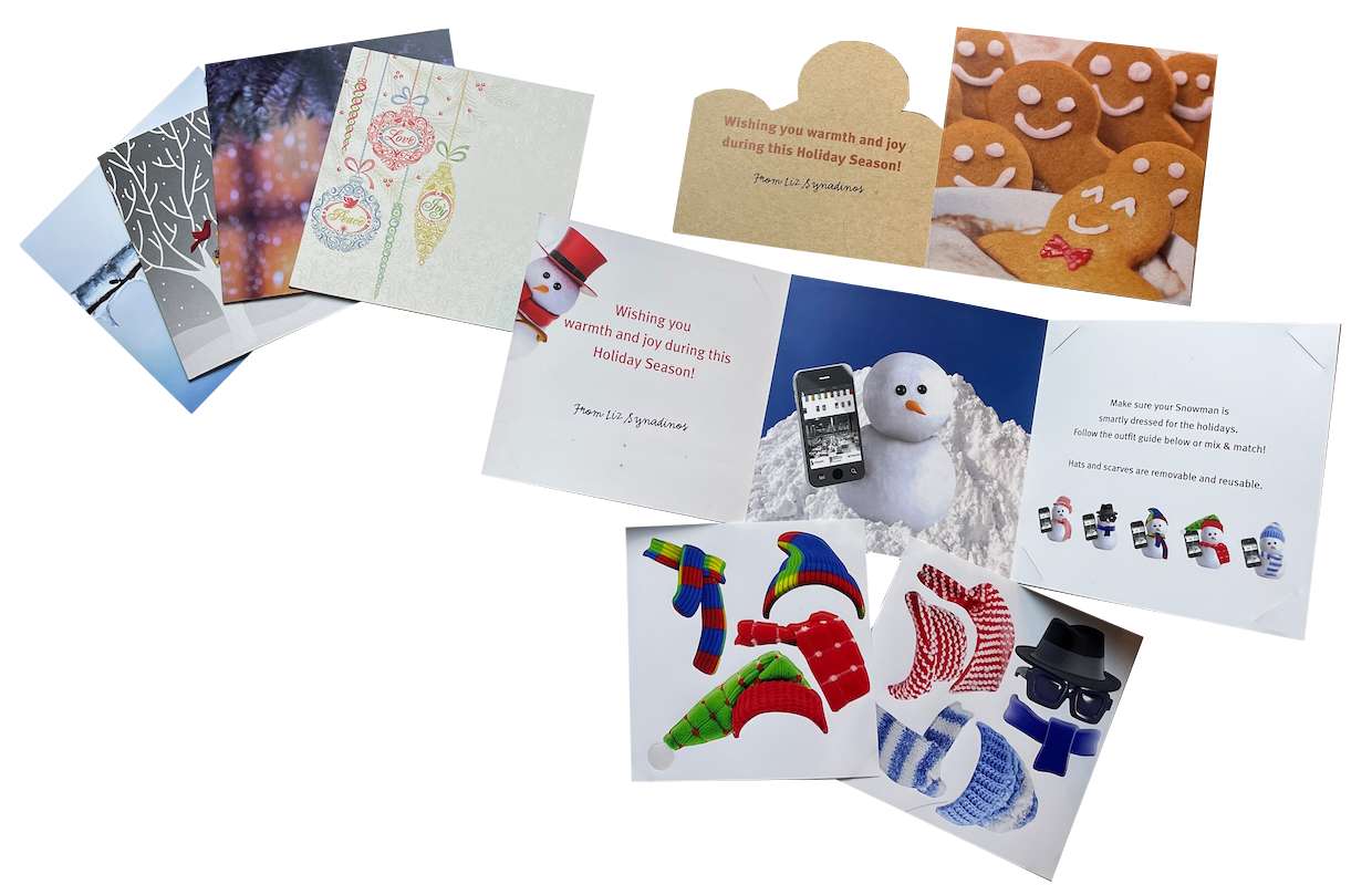 Variable data holiday cards with special ink effects