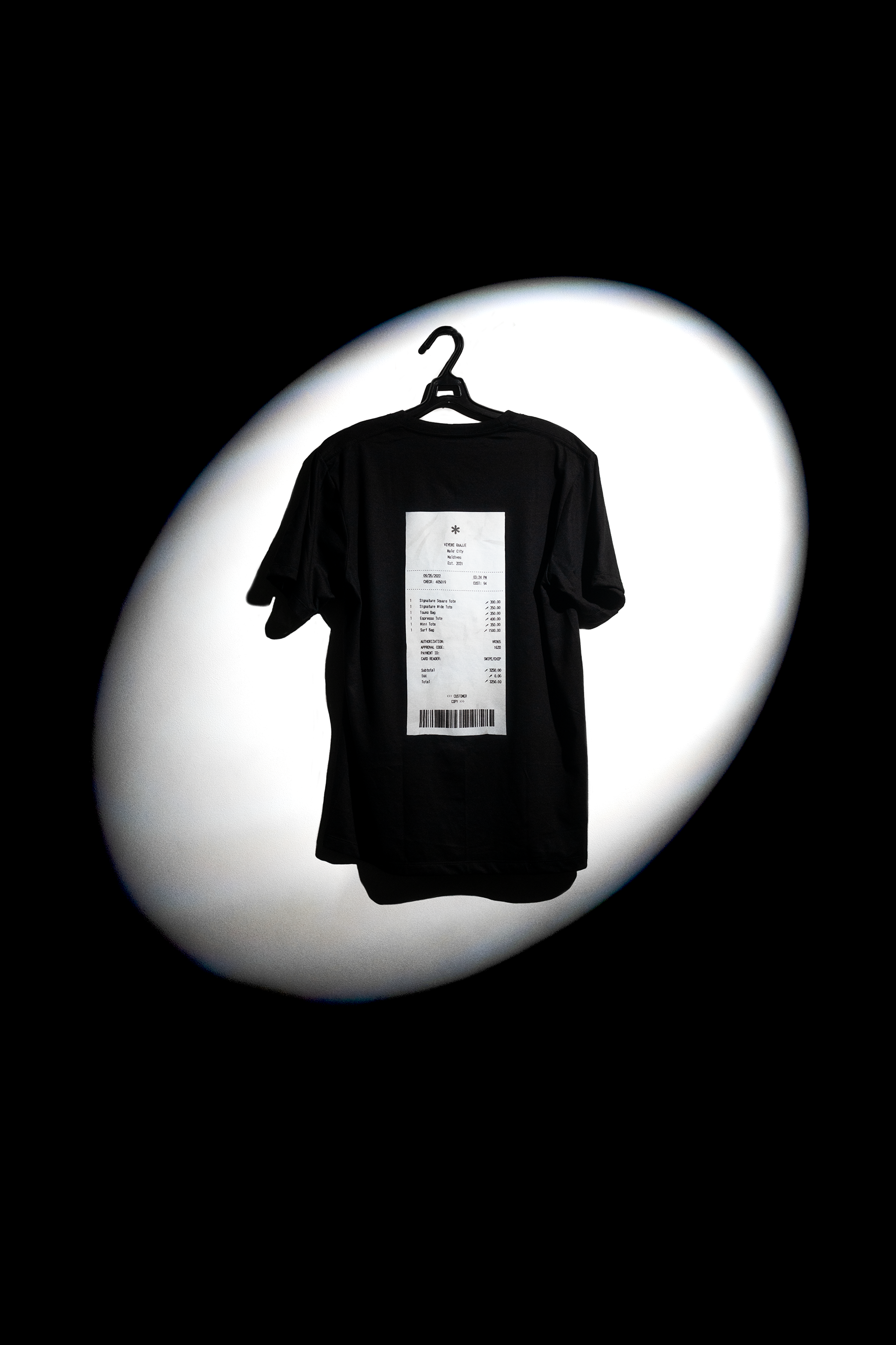 "Receipt Shirt" Designed for Viyeni Raajje