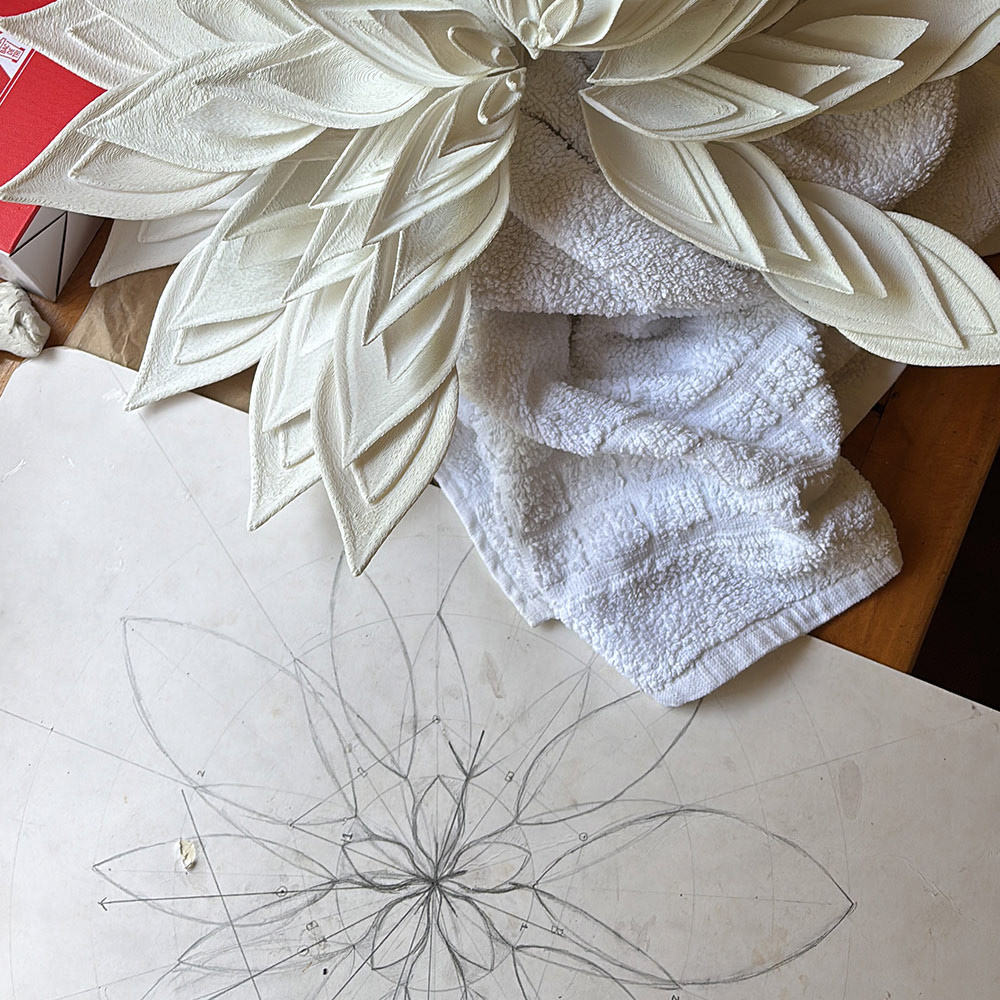 Handdrawn composition, Prototype before gypsum
