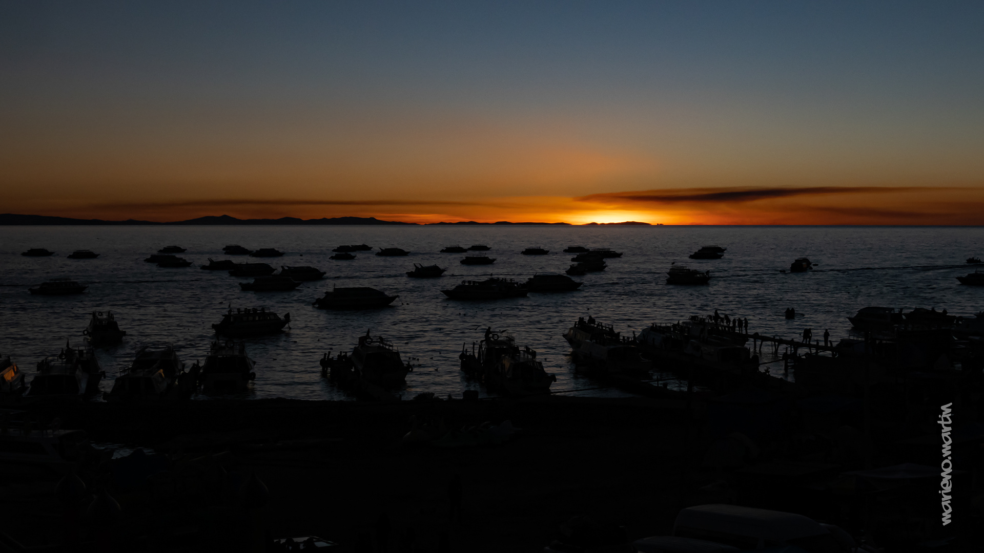 Fin de soirée sur le lac titicaca