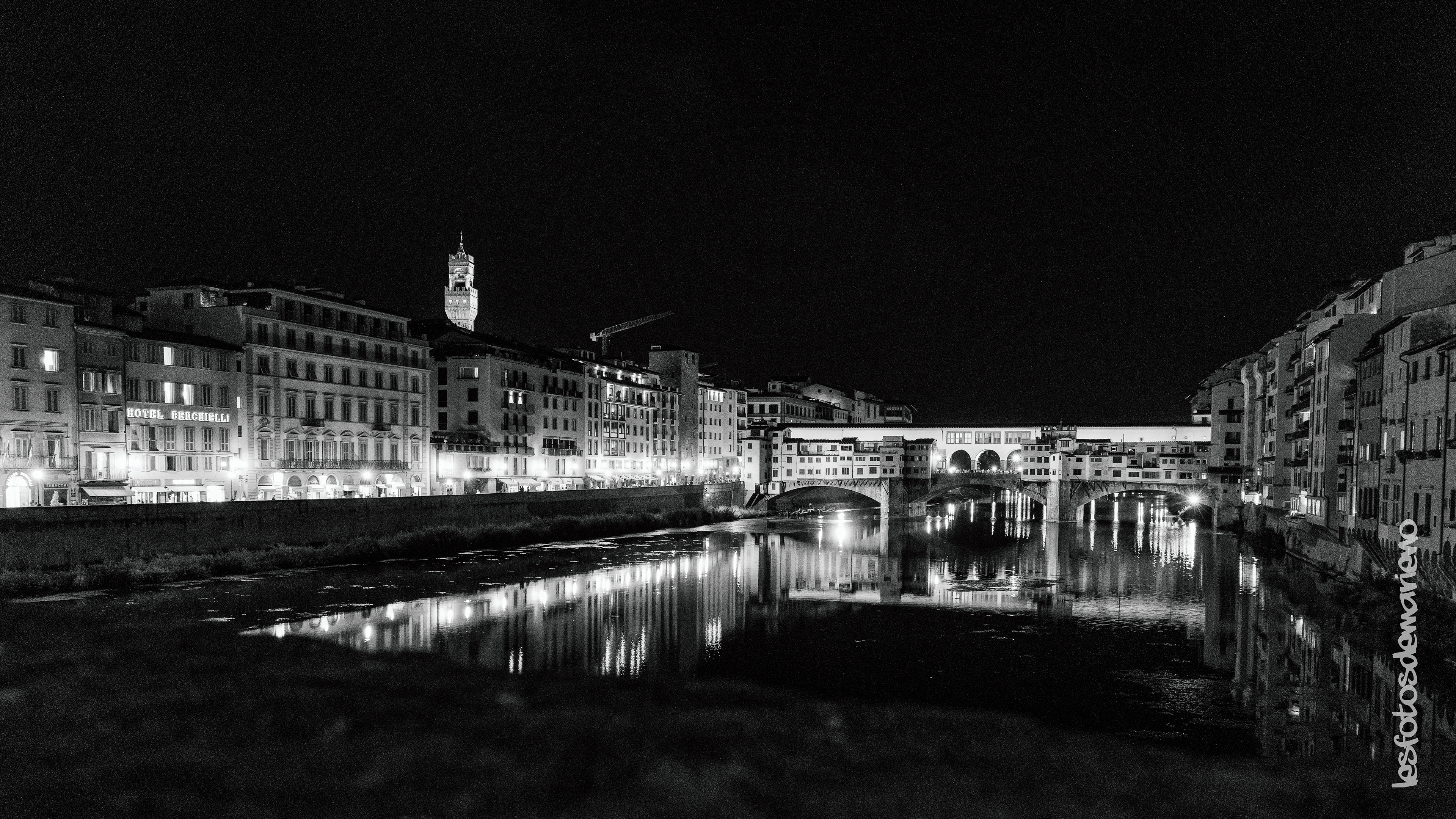 Le Ponte Vecchio black and white