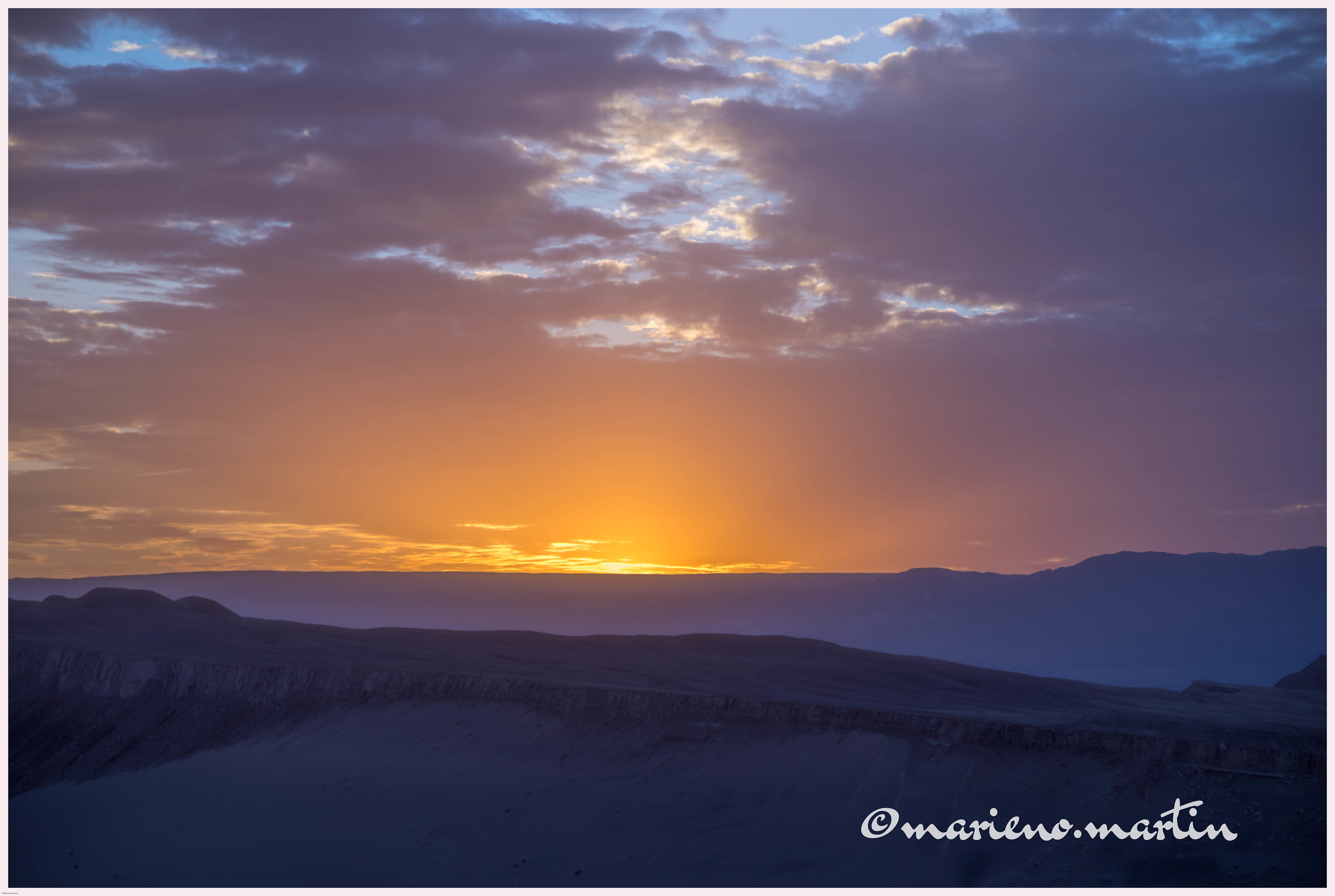 Coucher de soleil Vallée de la lune