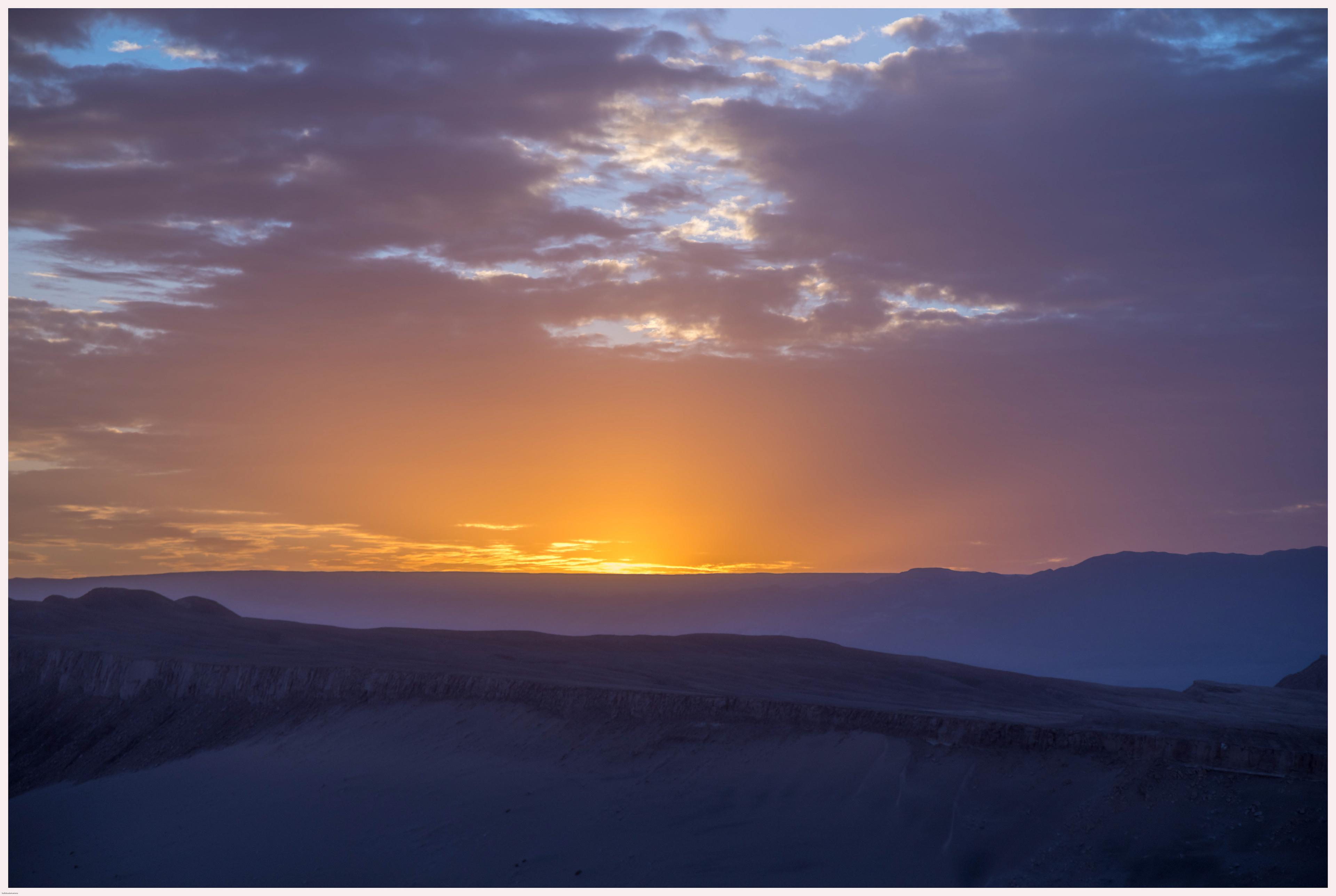 Coucher se soleil sur San pedro d'Atacama