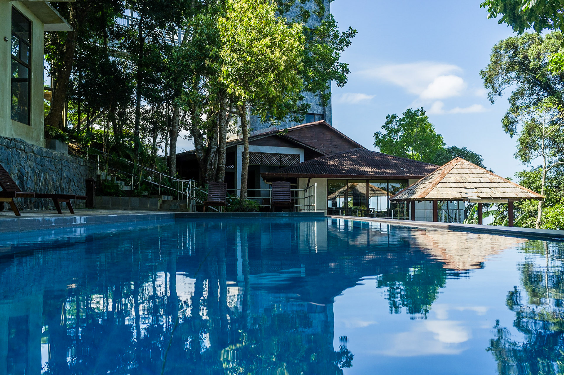 Abandoned hotel pool on the highest point of Langkawi