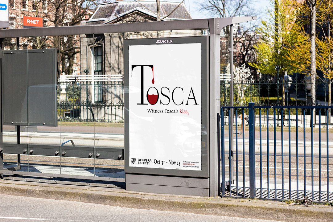 Daytime bus stop mockup