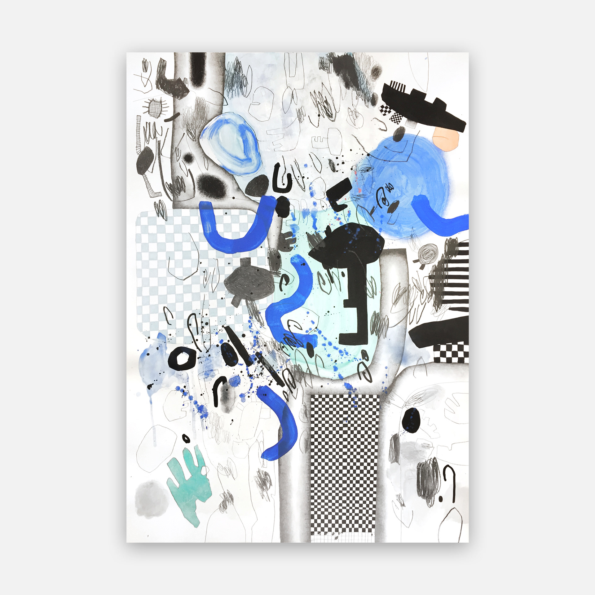 B-12, pencils, acrylic and ink on paper, 70 x 100 cm, 2020