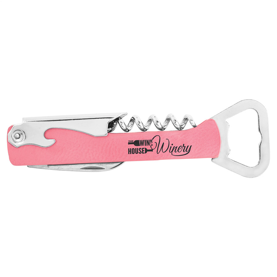 Pink Leatherette Corkscrew- $12.00 USD