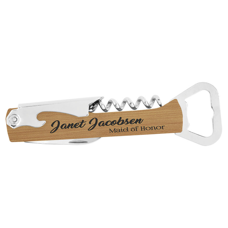 Bamboo Leatherette Corkscrew- $12.00 USD