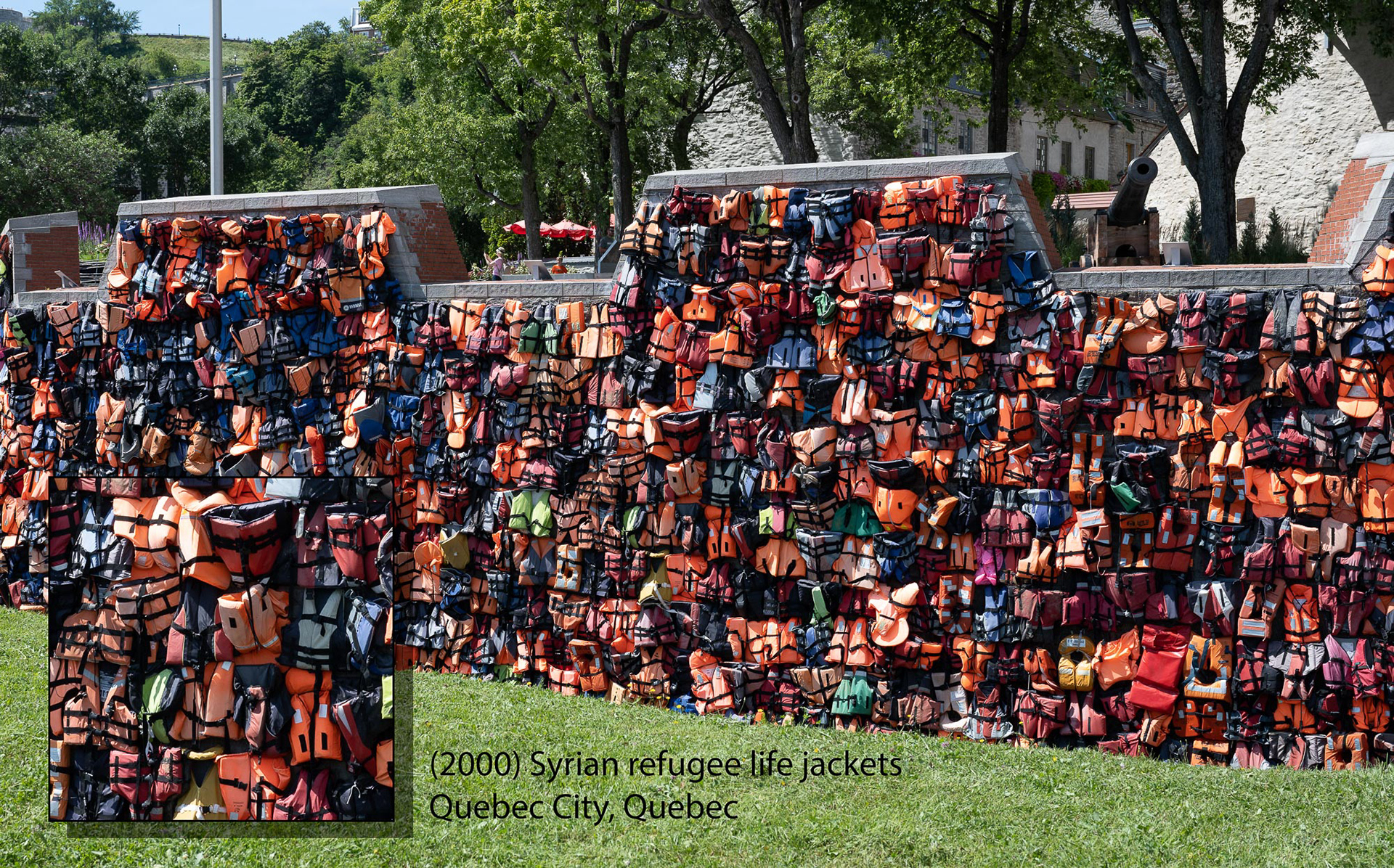 Royal Battery Wall with 2,000 Syrian Life Jackets